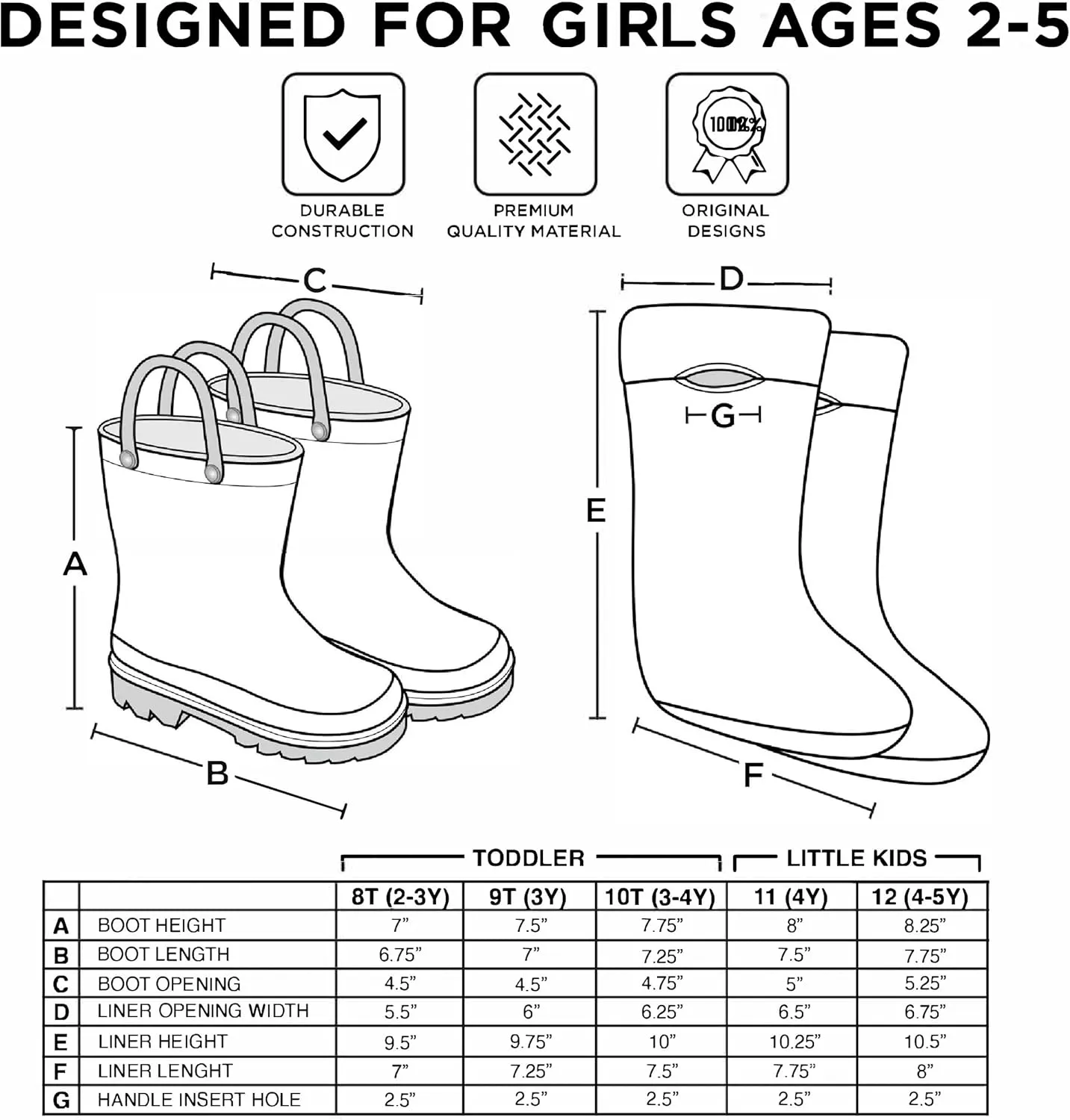 Disney Girl's Frozen Kids Rain Boots with Soft Removable Liner Snow