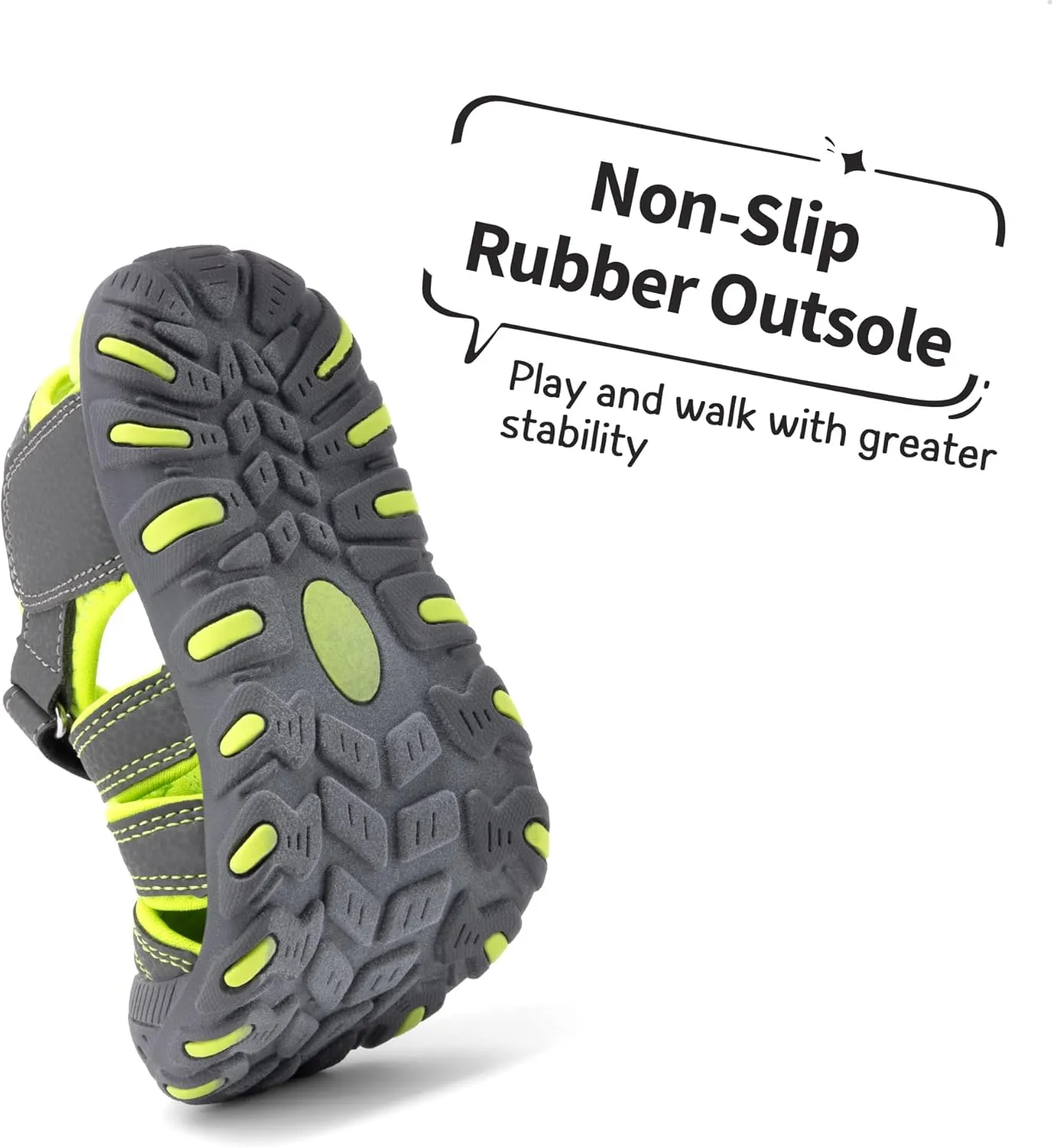 DREAM PAIRS Boys Girls Closed-Toe Outdoor Summer Sport Sandals for Little/Big Kid