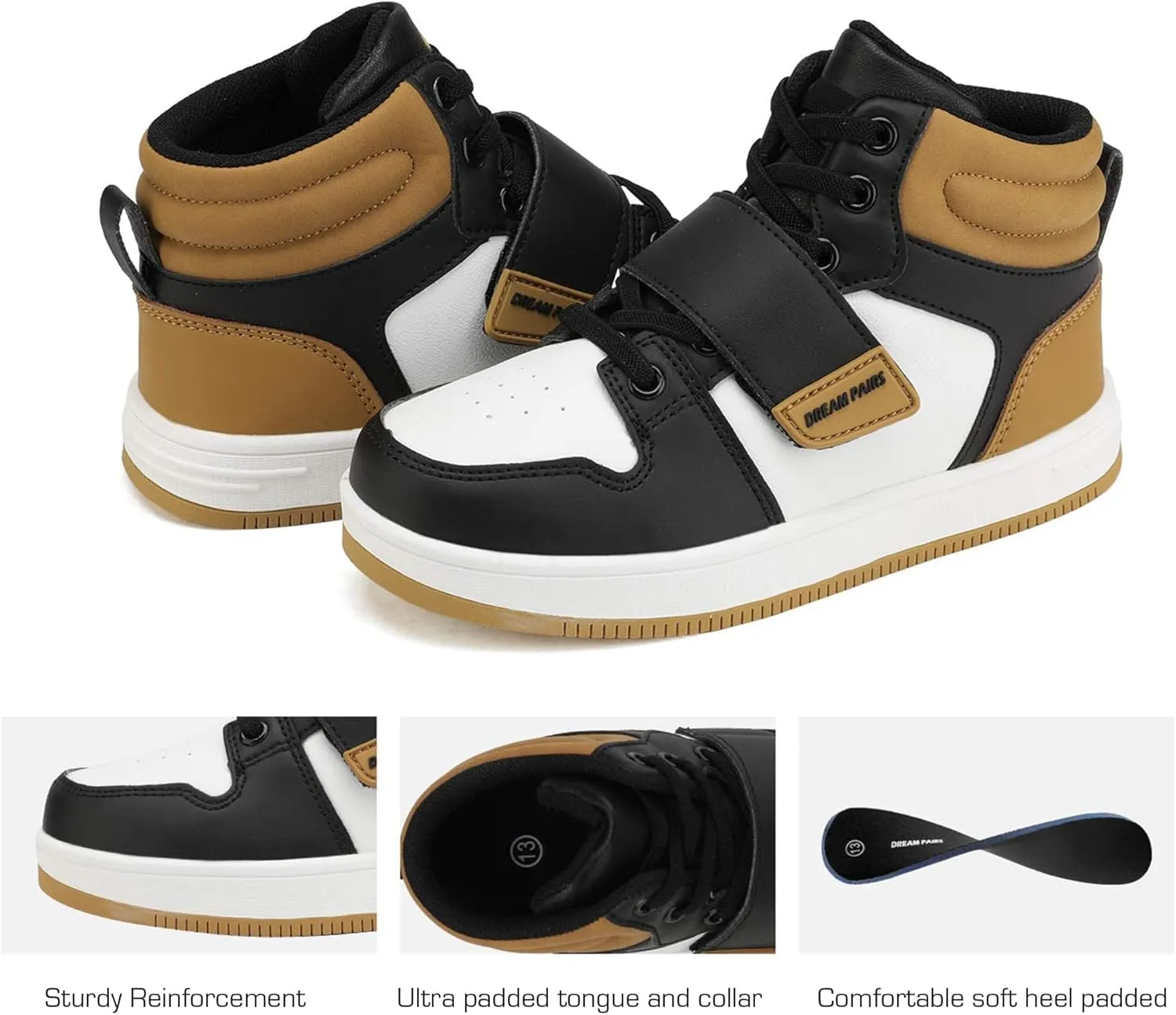 DREAM PAIRS Boys Girls High Top Sneaker LilLegends Skyhigh Basketball Shoes