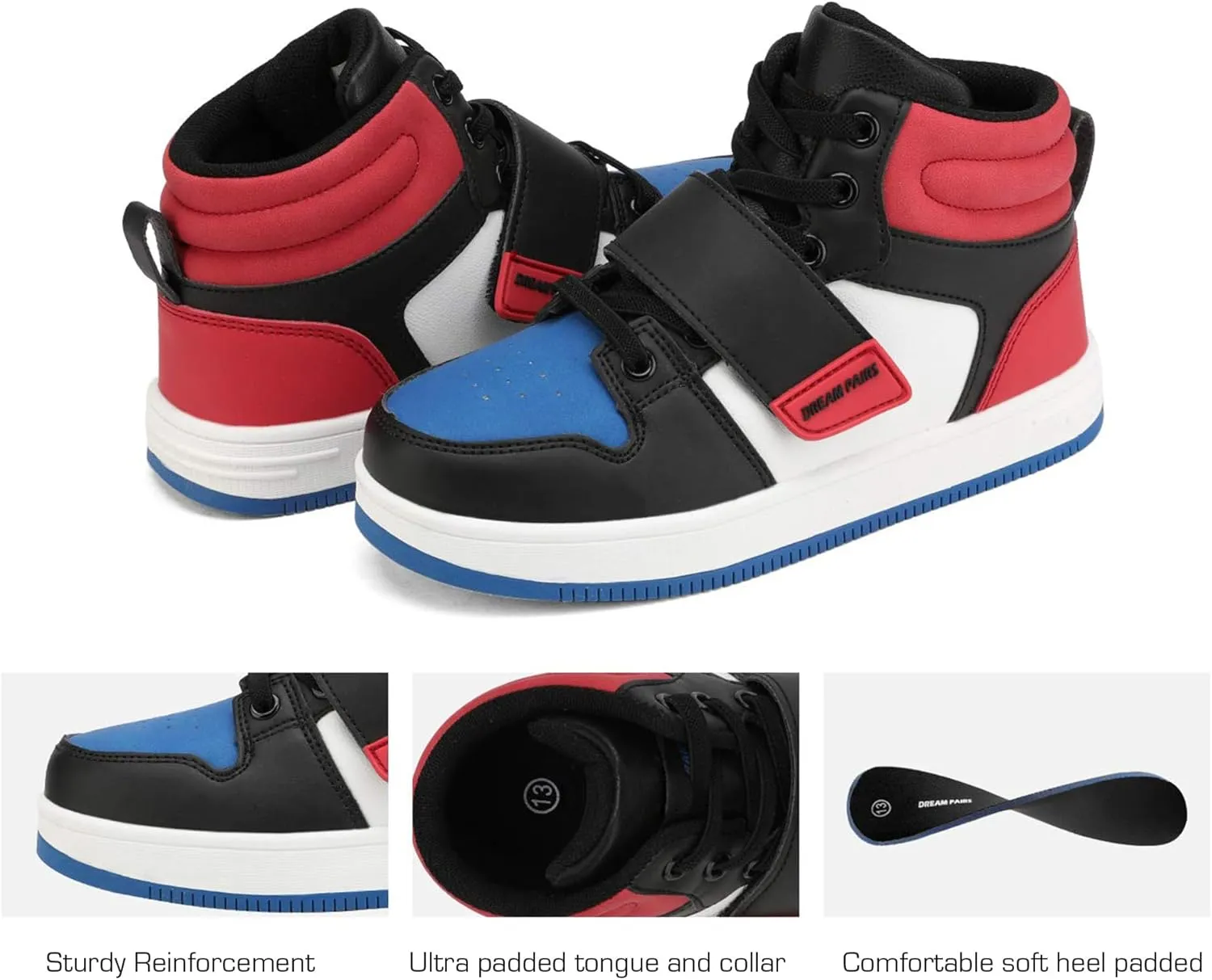 DREAM PAIRS Boys Girls High Top Sneaker LilLegends Skyhigh Basketball Shoes