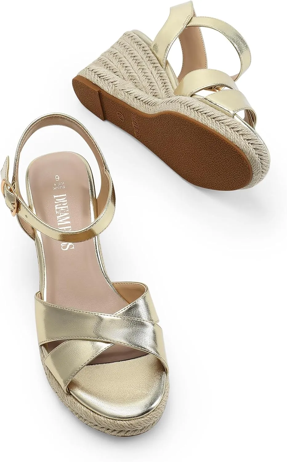 DREAM PAIRS Espadrille Dressy Wedge Sandals, Women's Platform Sandals Casual Summer, Comfortable High Heeled Wedges with Adjustable Buckle