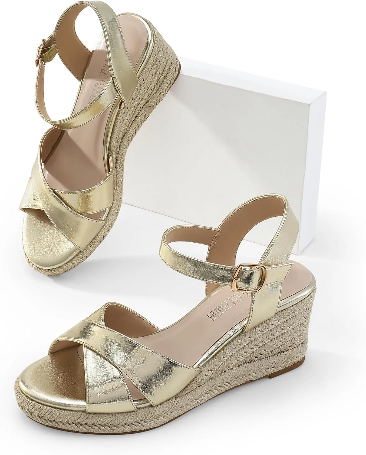 DREAM PAIRS Espadrille Dressy Wedge Sandals, Women's Platform Sandals Casual Summer, Comfortable High Heeled Wedges with Adjustable Buckle