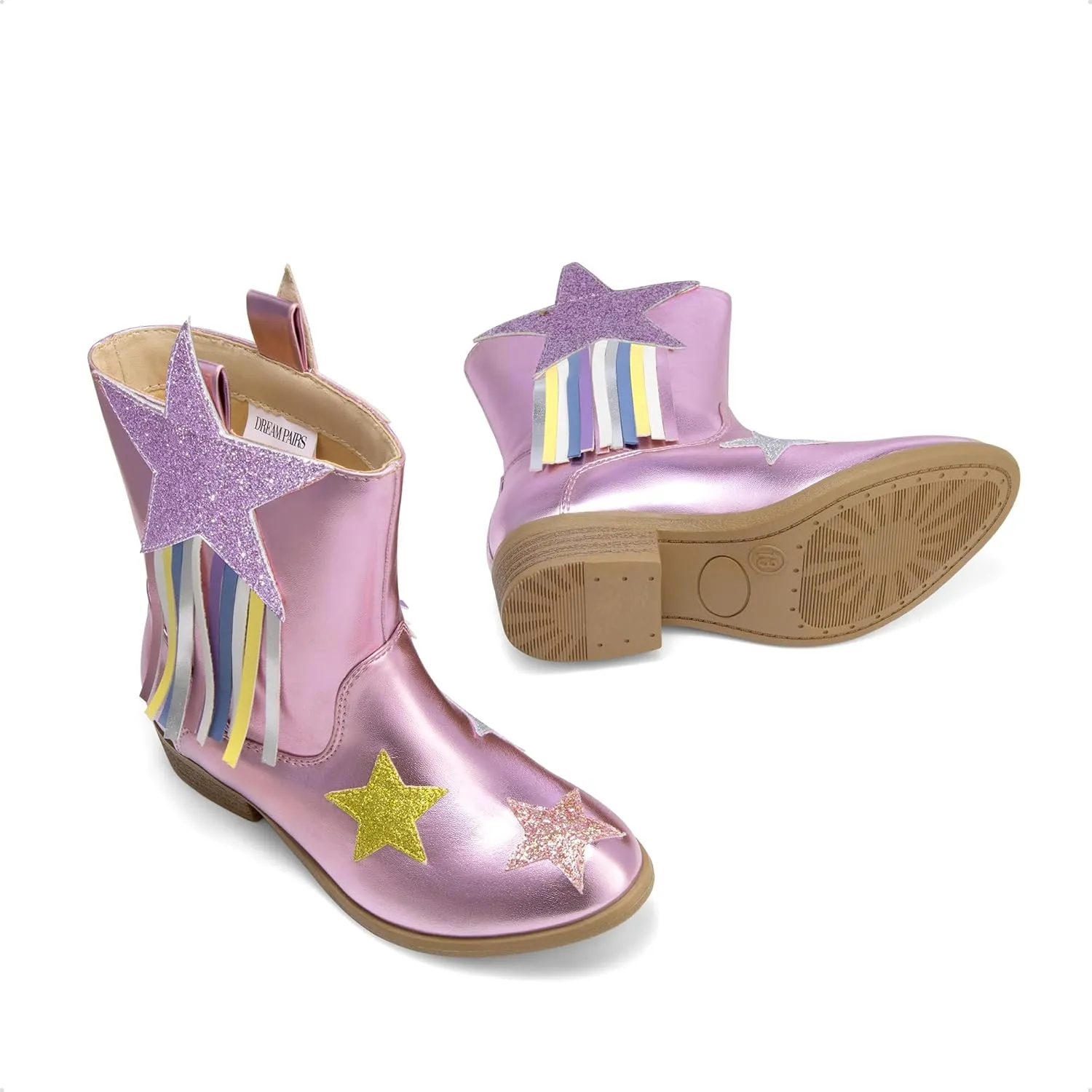 DREAM PAIRS Girls Cowgirl Cowboy Western Mid Calf Tassel Boots
