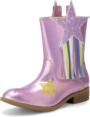 DREAM PAIRS Girls Cowgirl Cowboy Western Mid Calf Tassel Boots
