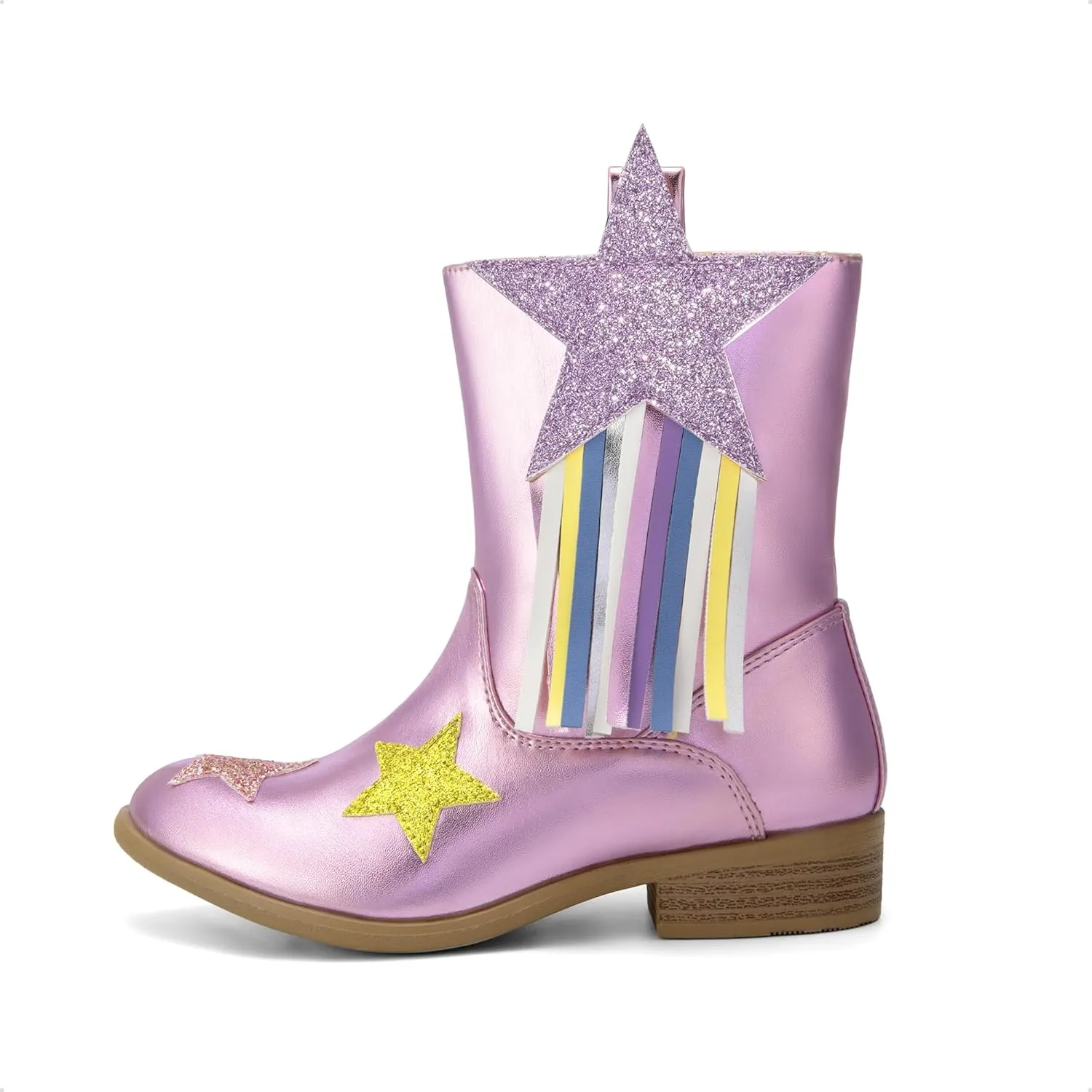 DREAM PAIRS Girls Cowgirl Cowboy Western Mid Calf Tassel Boots