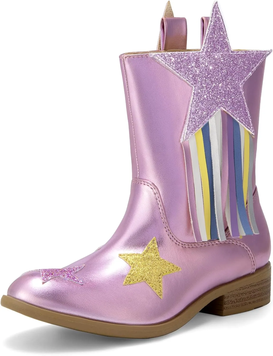 DREAM PAIRS Girls Cowgirl Cowboy Western Mid Calf Tassel Boots