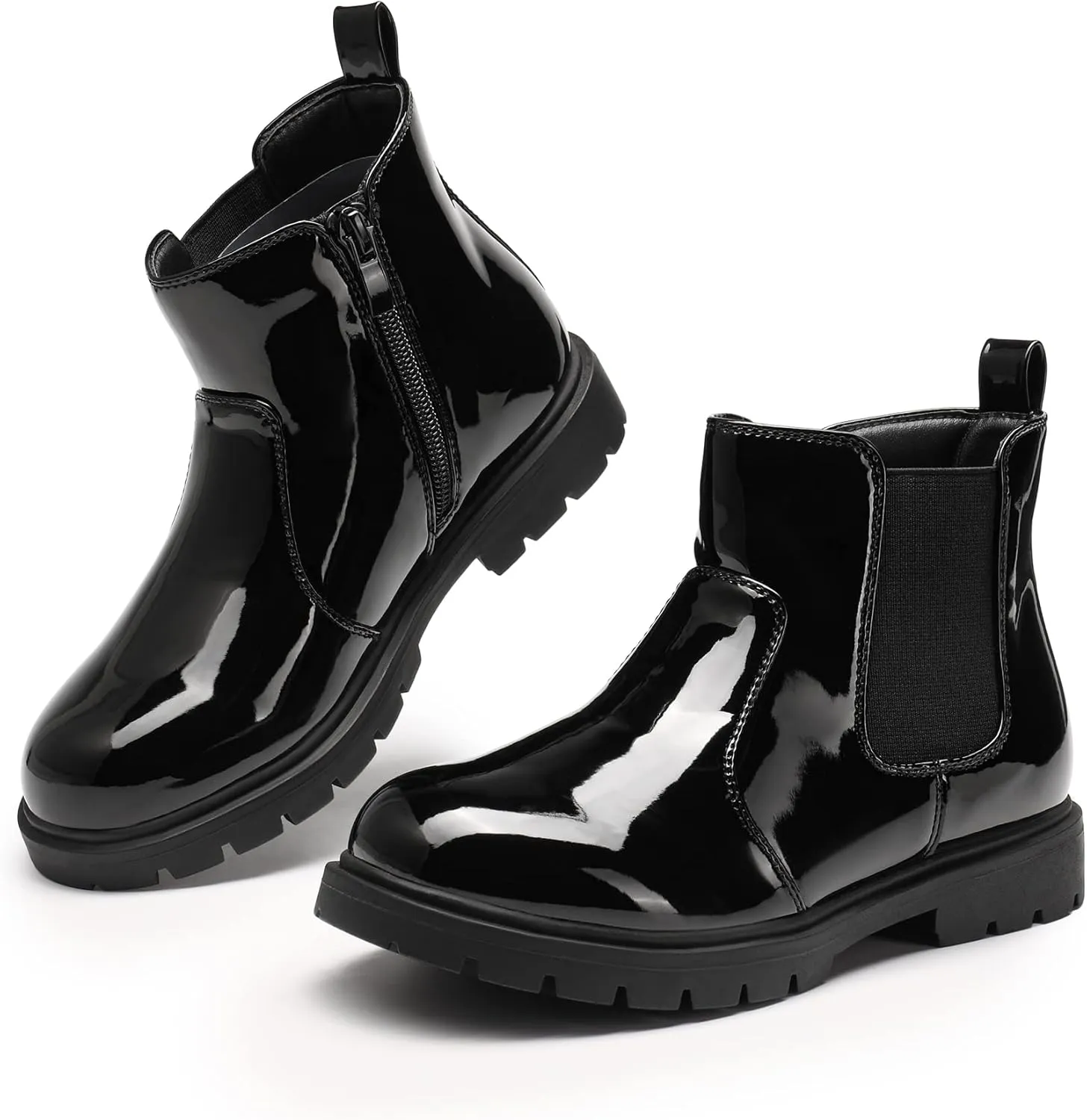 DREAM PAIRS Girls Side Zipper Chelsea Ankle Boots Little Kid/Big Kid