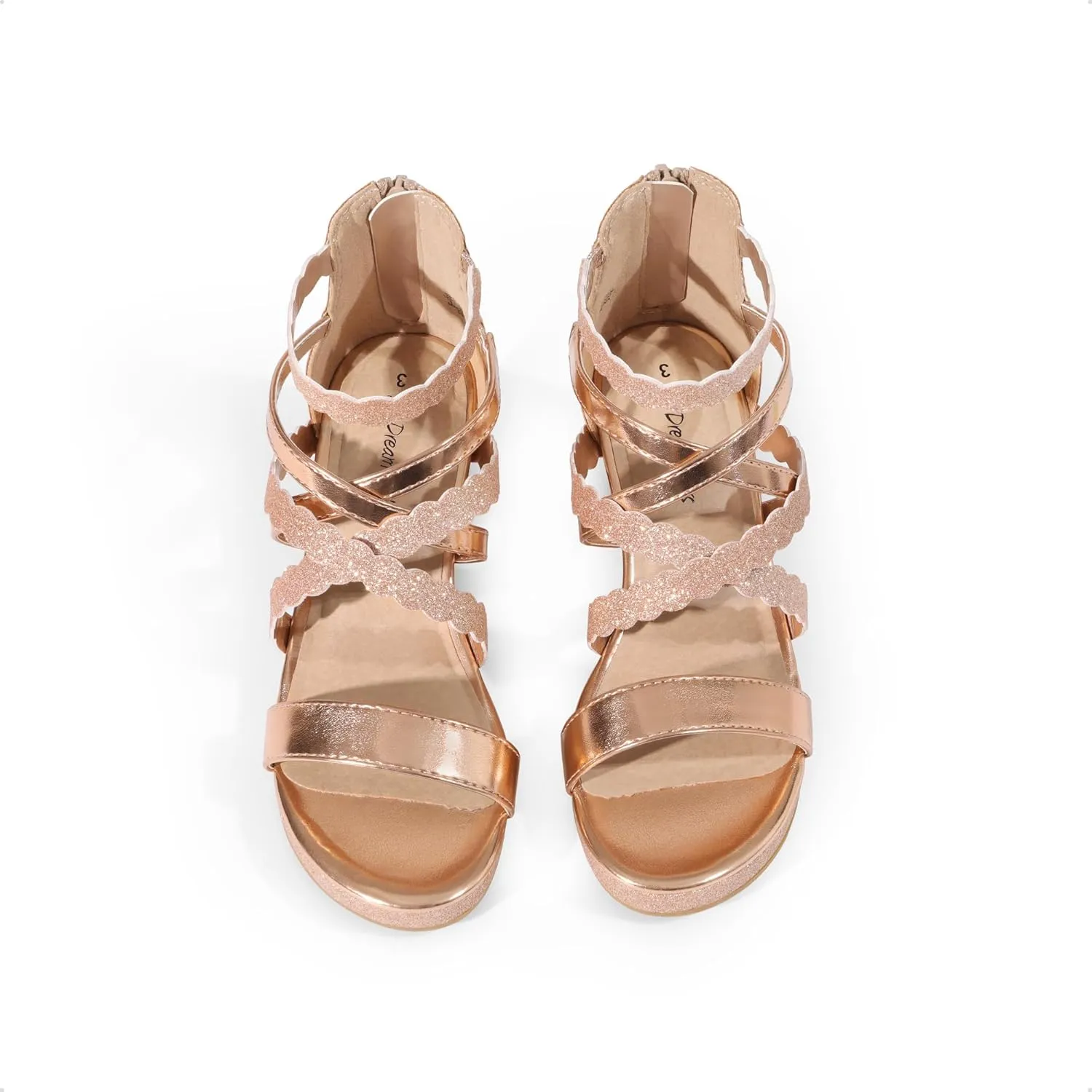 DREAM PAIRS Girls Wedge Sandals Flatform Open Toe Platform Sandals Espadrille Flower Wedding Party for Little Kid/Big Kid
