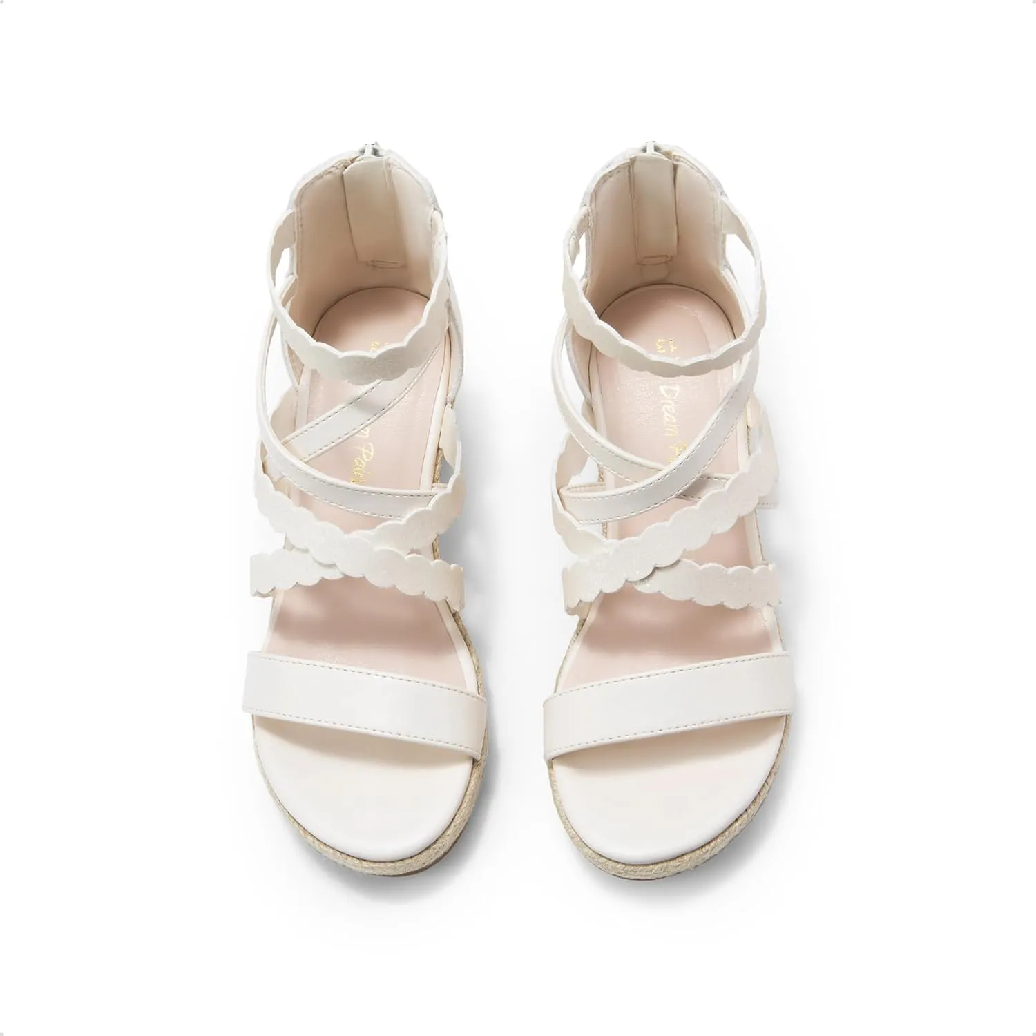 DREAM PAIRS Girls Wedge Sandals Flatform Open Toe Platform Sandals Espadrille Flower Wedding Party for Little Kid/Big Kid