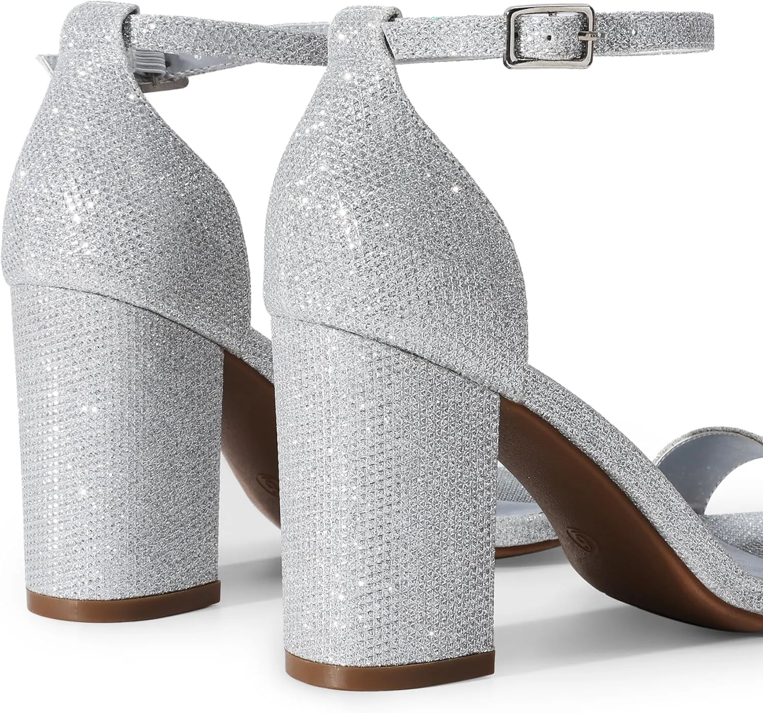DREAM PAIRS Heels for Women Chunky Block Heel Open Toe Ankle Strap 3.5 Inch Heeled Sandals for Party Date Wedding