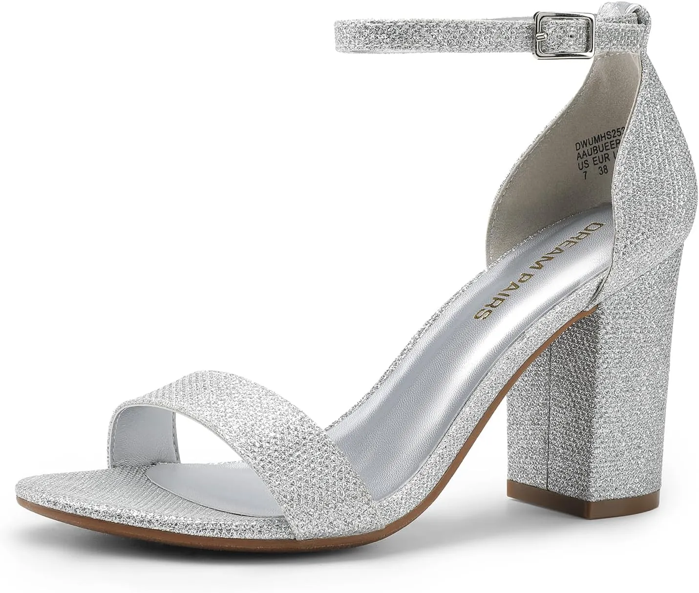 DREAM PAIRS Heels for Women Chunky Block Heel Open Toe Ankle Strap 3.5 Inch Heeled Sandals for Party Date Wedding