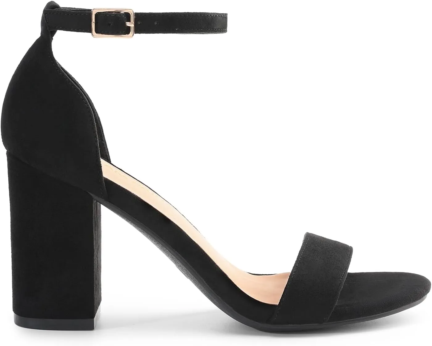 DREAM PAIRS Heels for Women Chunky Block Heel Open Toe Ankle Strap 3.5 Inch Heeled Sandals for Party Date Wedding