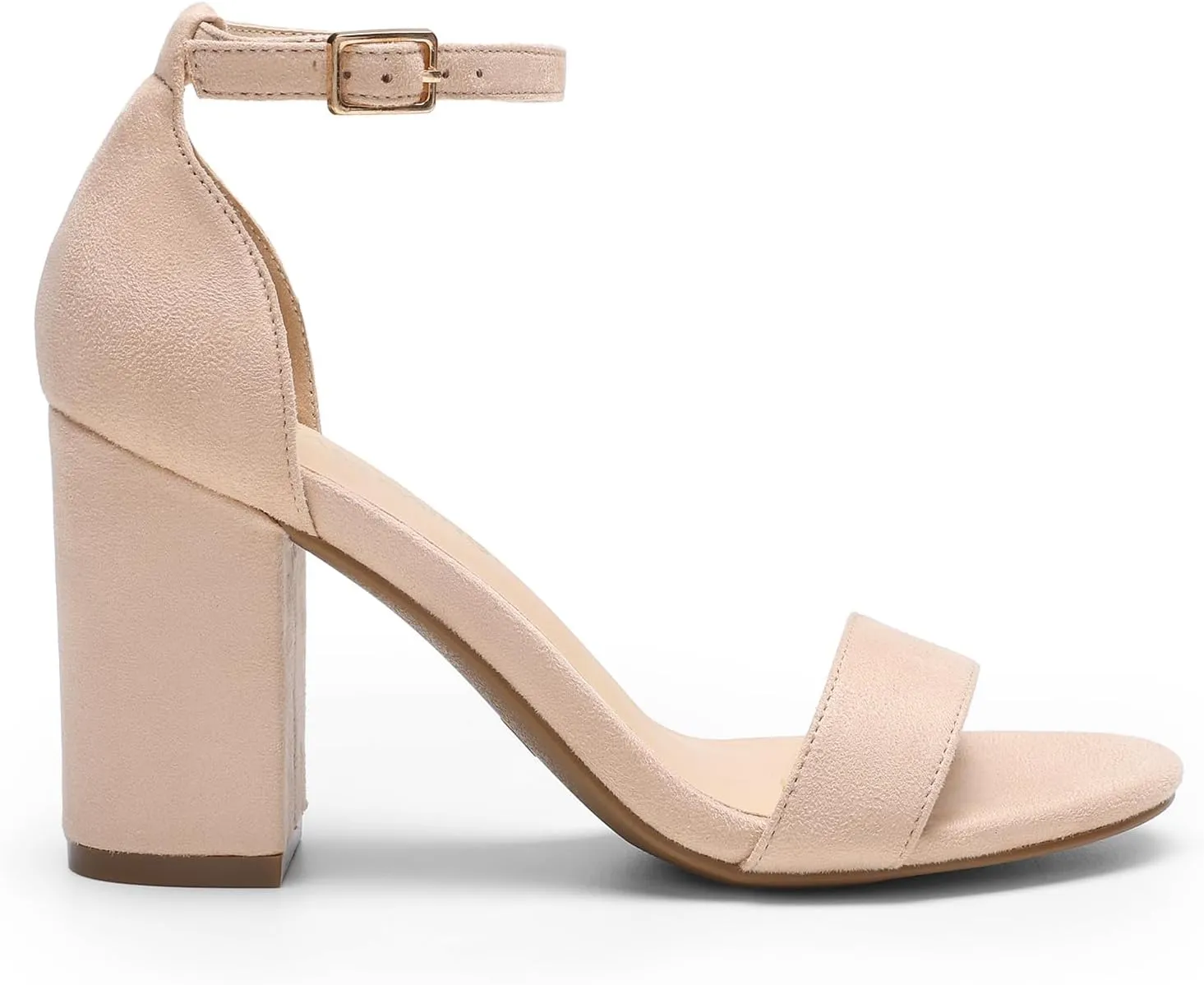 DREAM PAIRS Heels for Women Chunky Block Heel Open Toe Ankle Strap 3.5 Inch Heeled Sandals for Party Date Wedding