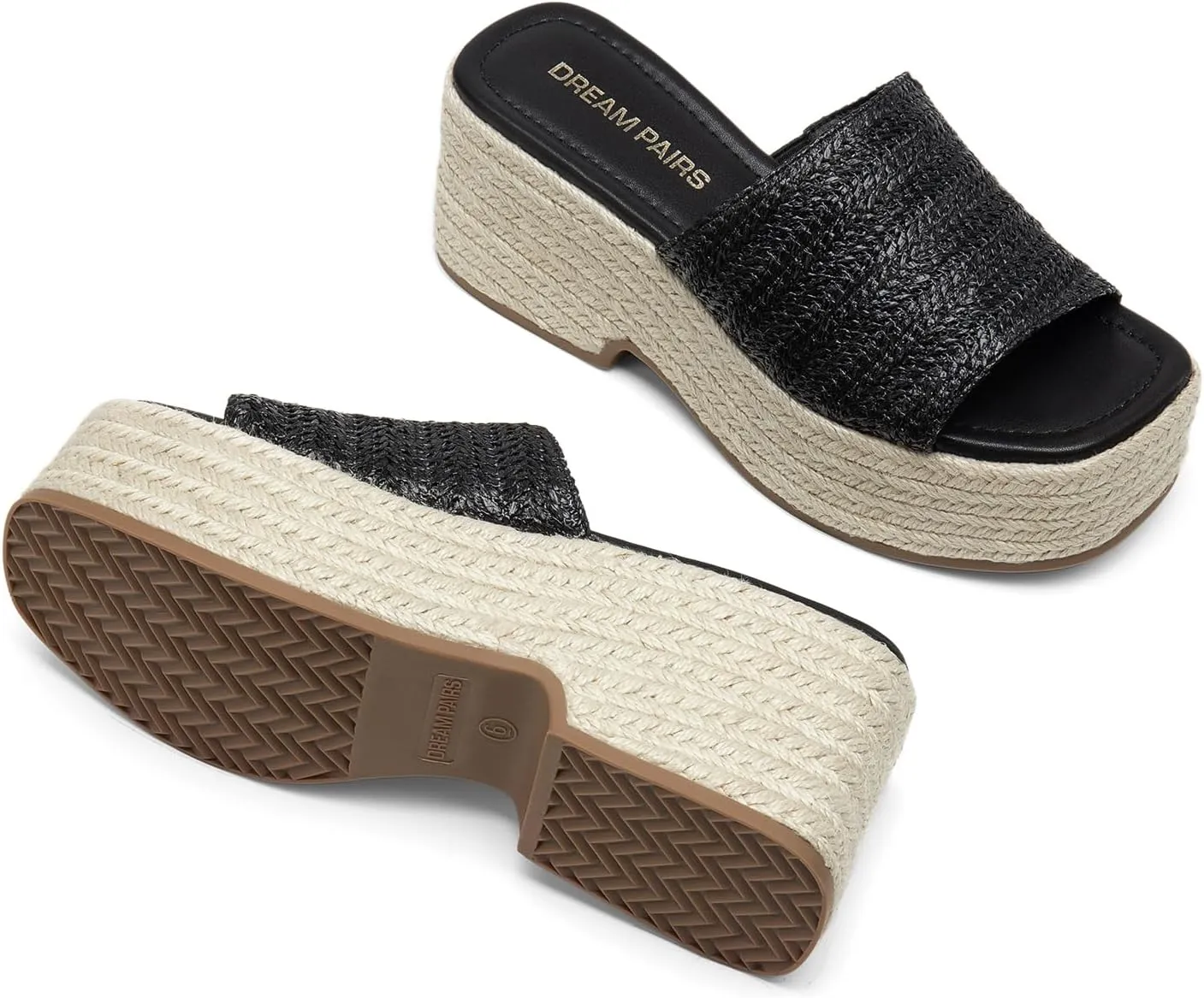 DREAM PAIRS Platform Espadrille Sandals for Women Wedges Slides Slip on Bohemia Sandals Flatform Open Toe Beach Sandals Dressy Outdoor Summer Shoes