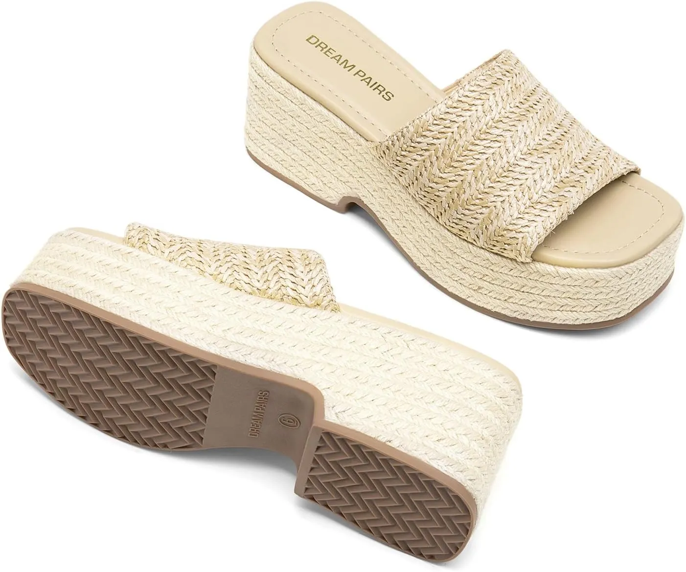 DREAM PAIRS Platform Espadrille Sandals for Women Wedges Slides Slip on Bohemia Sandals Flatform Open Toe Beach Sandals Dressy Outdoor Summer Shoes
