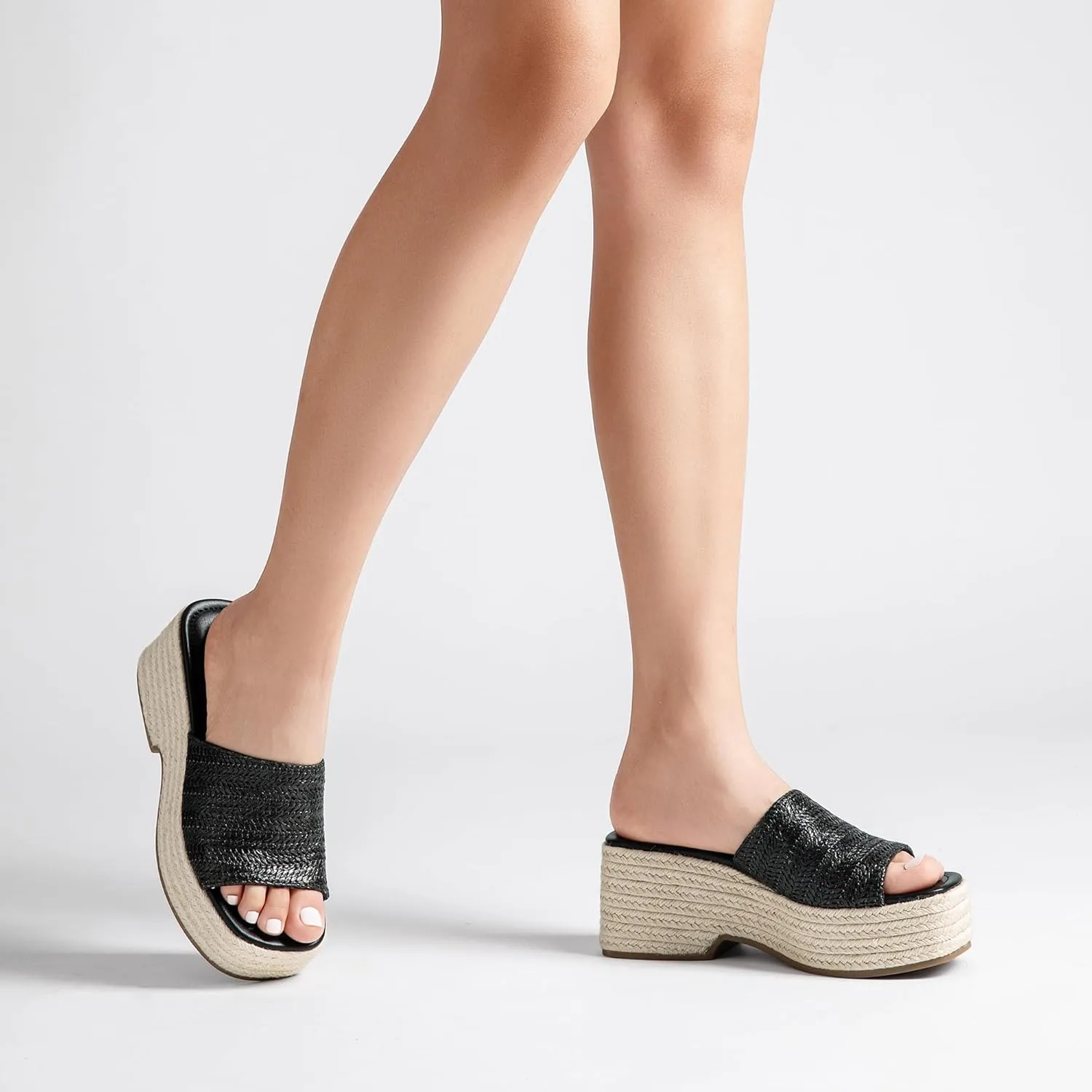 DREAM PAIRS Platform Espadrille Sandals for Women Wedges Slides Slip on Bohemia Sandals Flatform Open Toe Beach Sandals Dressy Outdoor Summer Shoes