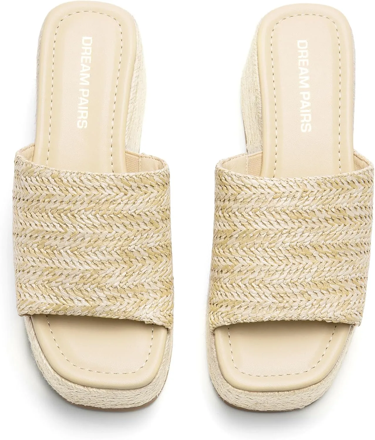 DREAM PAIRS Platform Espadrille Sandals for Women Wedges Slides Slip on Bohemia Sandals Flatform Open Toe Beach Sandals Dressy Outdoor Summer Shoes