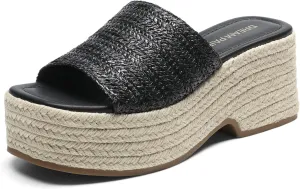 DREAM PAIRS Platform Espadrille Sandals for Women Wedges Slides Slip on Bohemia Sandals Flatform Open Toe Beach Sandals Dressy Outdoor Summer Shoes