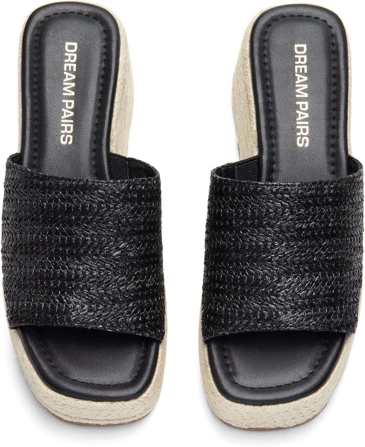 DREAM PAIRS Platform Espadrille Sandals for Women Wedges Slides Slip on Bohemia Sandals Flatform Open Toe Beach Sandals Dressy Outdoor Summer Shoes