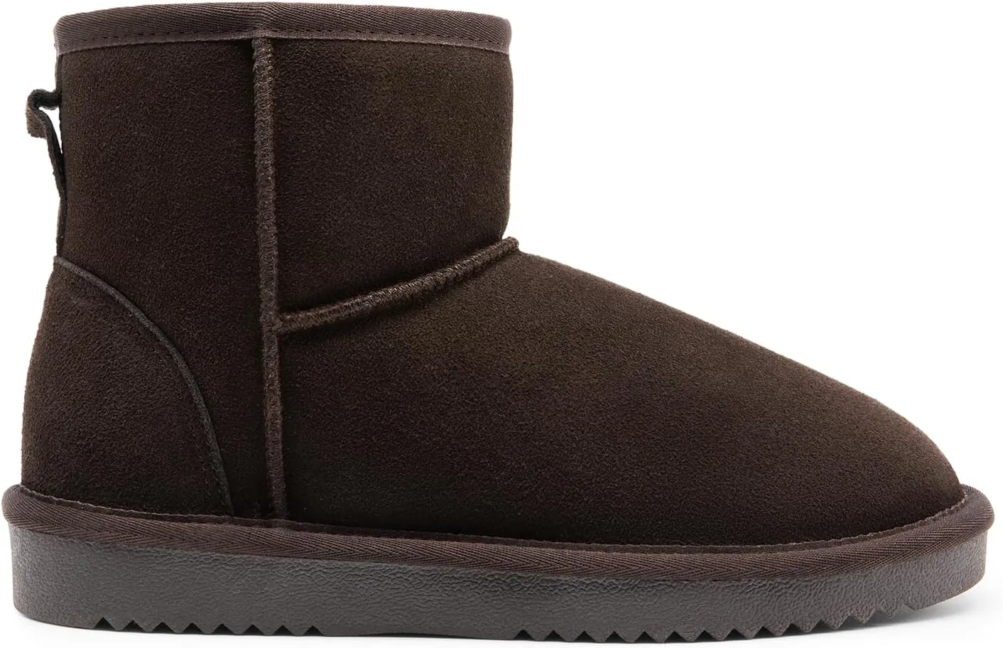 DREAM PAIRS Snow Boots for Women Genuine Suede Faux Fur Lining Water Resistant Anti-Slip Warm Winter Booties Slip On Memory Foam Comfort Ankle Boots FuzzyClassicⅡ Low Boots