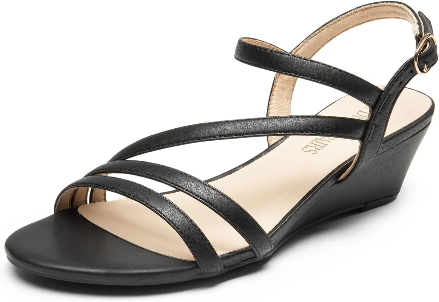 DREAM PAIRS Strappy Wrapped Dressy Wedge Sandals, Comfortable Ankle Strap Open Toe Evening Dress Wedding Dance Summer Shoes