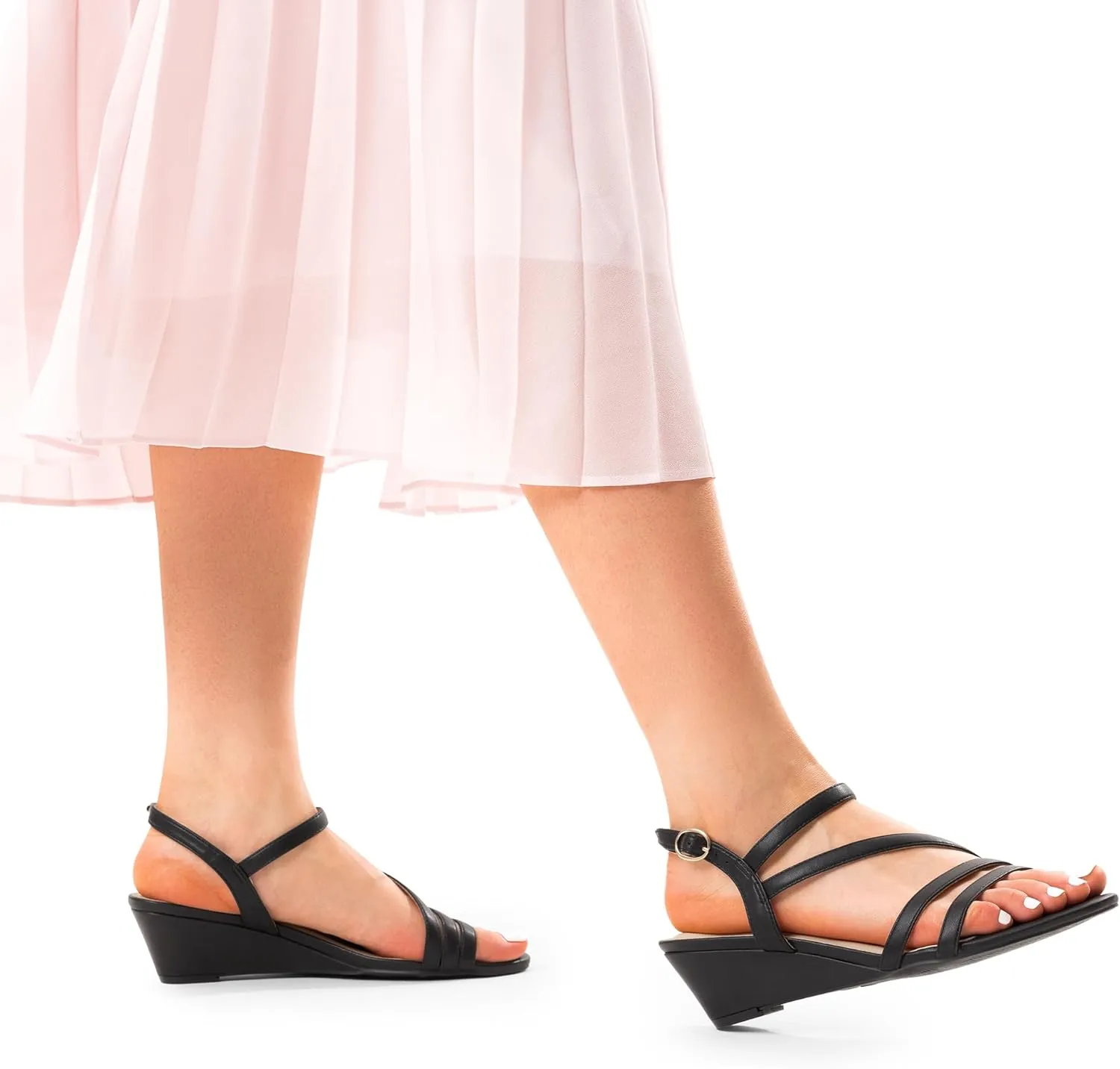 DREAM PAIRS Strappy Wrapped Dressy Wedge Sandals, Comfortable Ankle Strap Open Toe Evening Dress Wedding Dance Summer Shoes