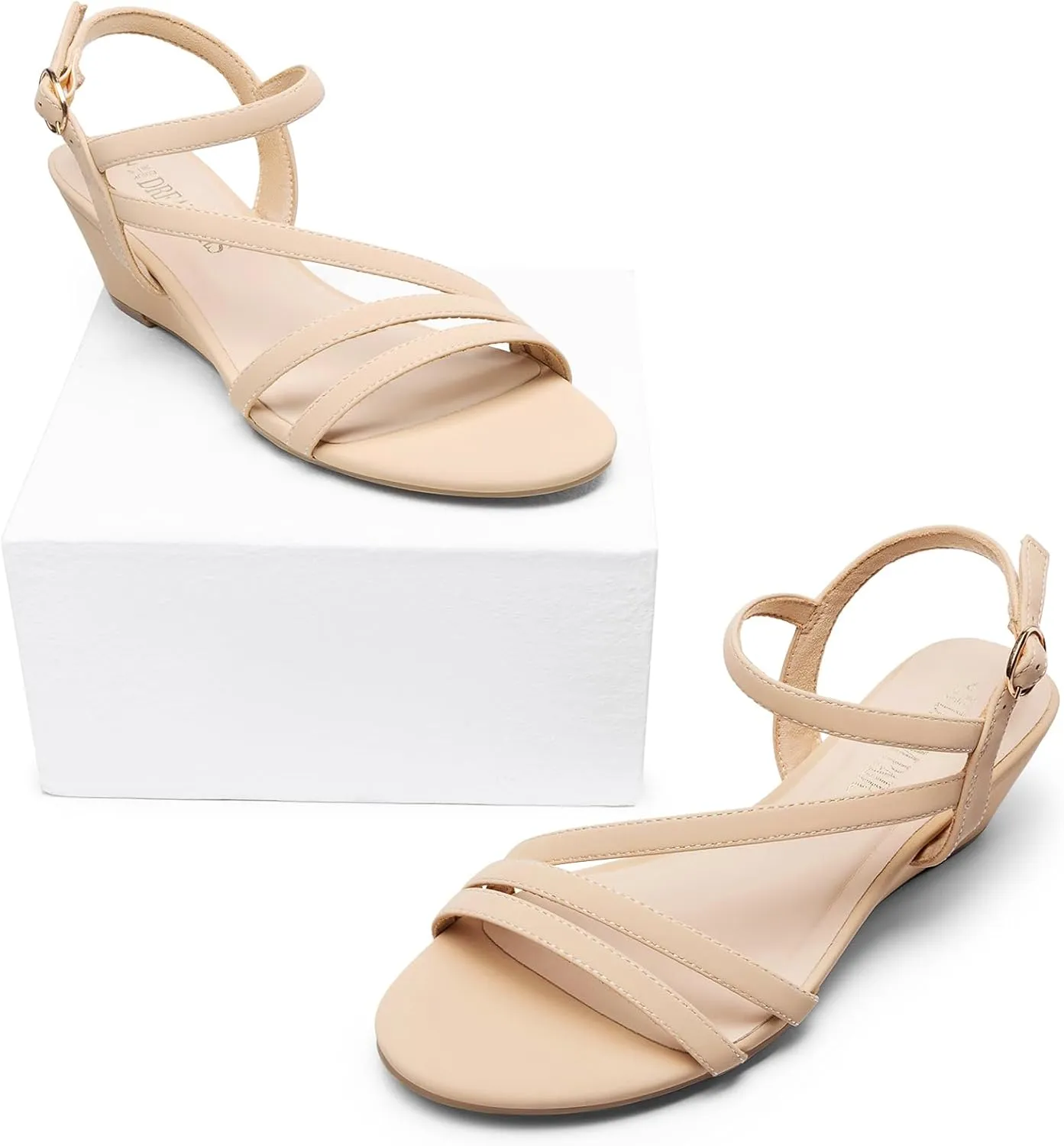 DREAM PAIRS Strappy Wrapped Dressy Wedge Sandals, Comfortable Ankle Strap Open Toe Evening Dress Wedding Dance Summer Shoes