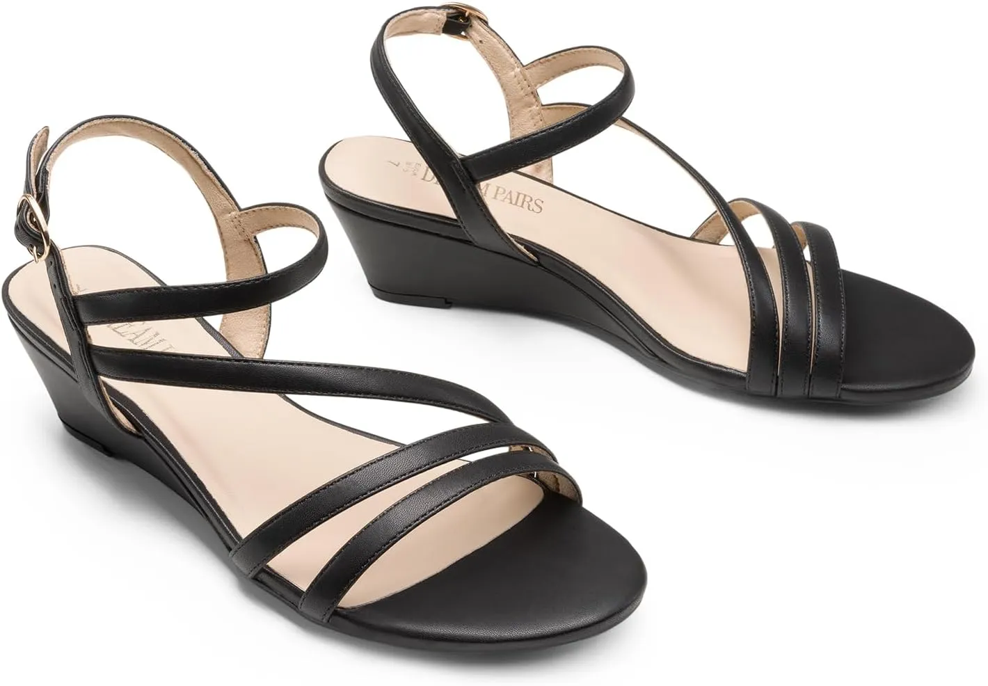 DREAM PAIRS Strappy Wrapped Dressy Wedge Sandals, Comfortable Ankle Strap Open Toe Evening Dress Wedding Dance Summer Shoes