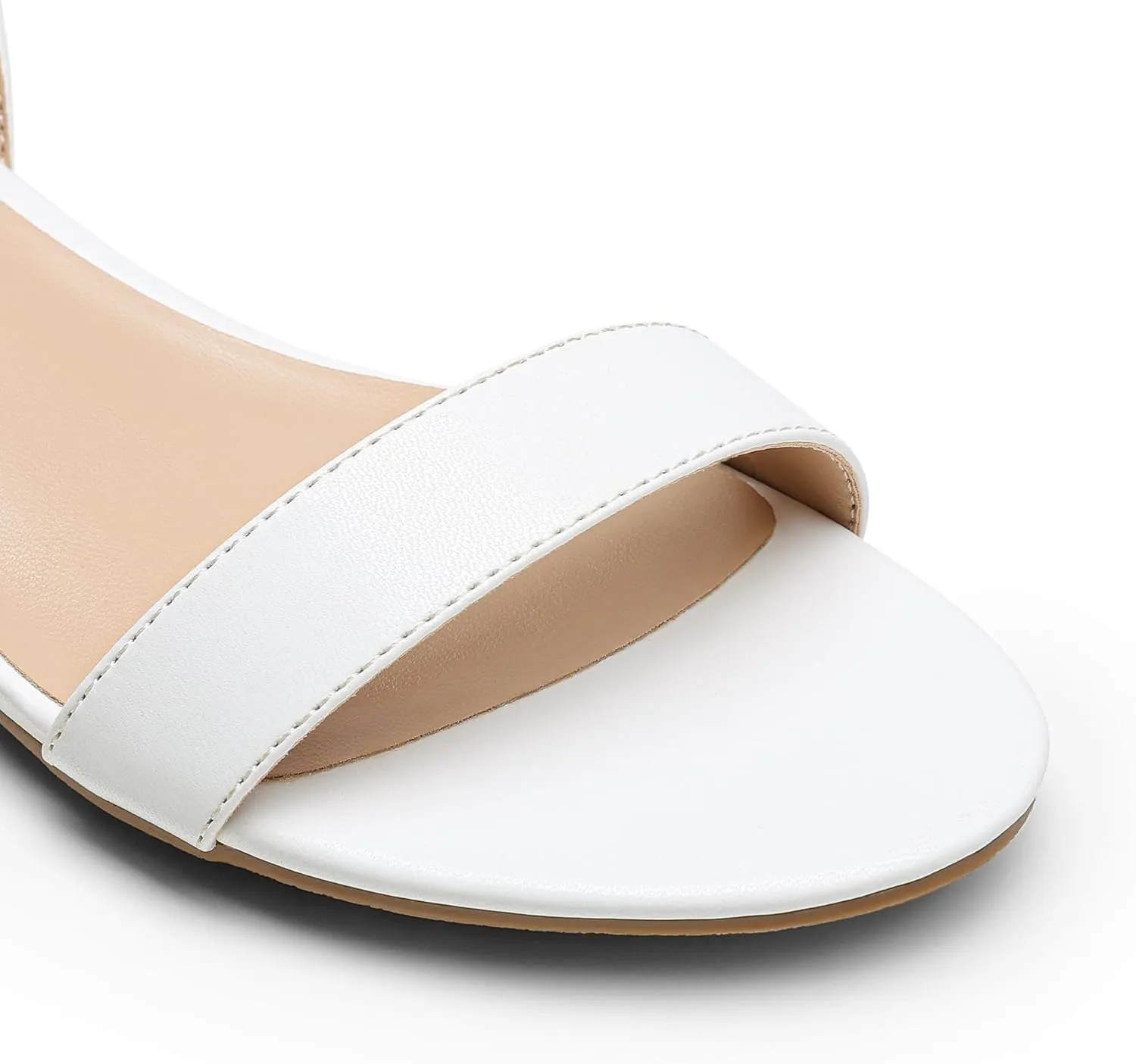 DREAM PAIRS Women Black White Nude Clear Sandals Low Heel Dressy Sandals Ankle Strap Open Toe Chunky Block Heeled Summer Classic Comfortable Flat Shoes