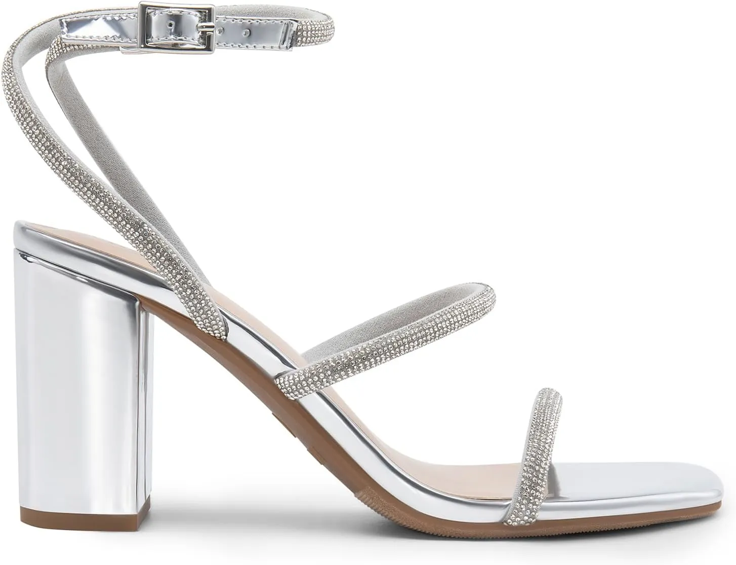 DREAM PAIRS Women Heels Chunky Square Open Toe Strappy Ankle Strap Block High Heeled Sandals for Dressy Wedding Comfortable Shoes