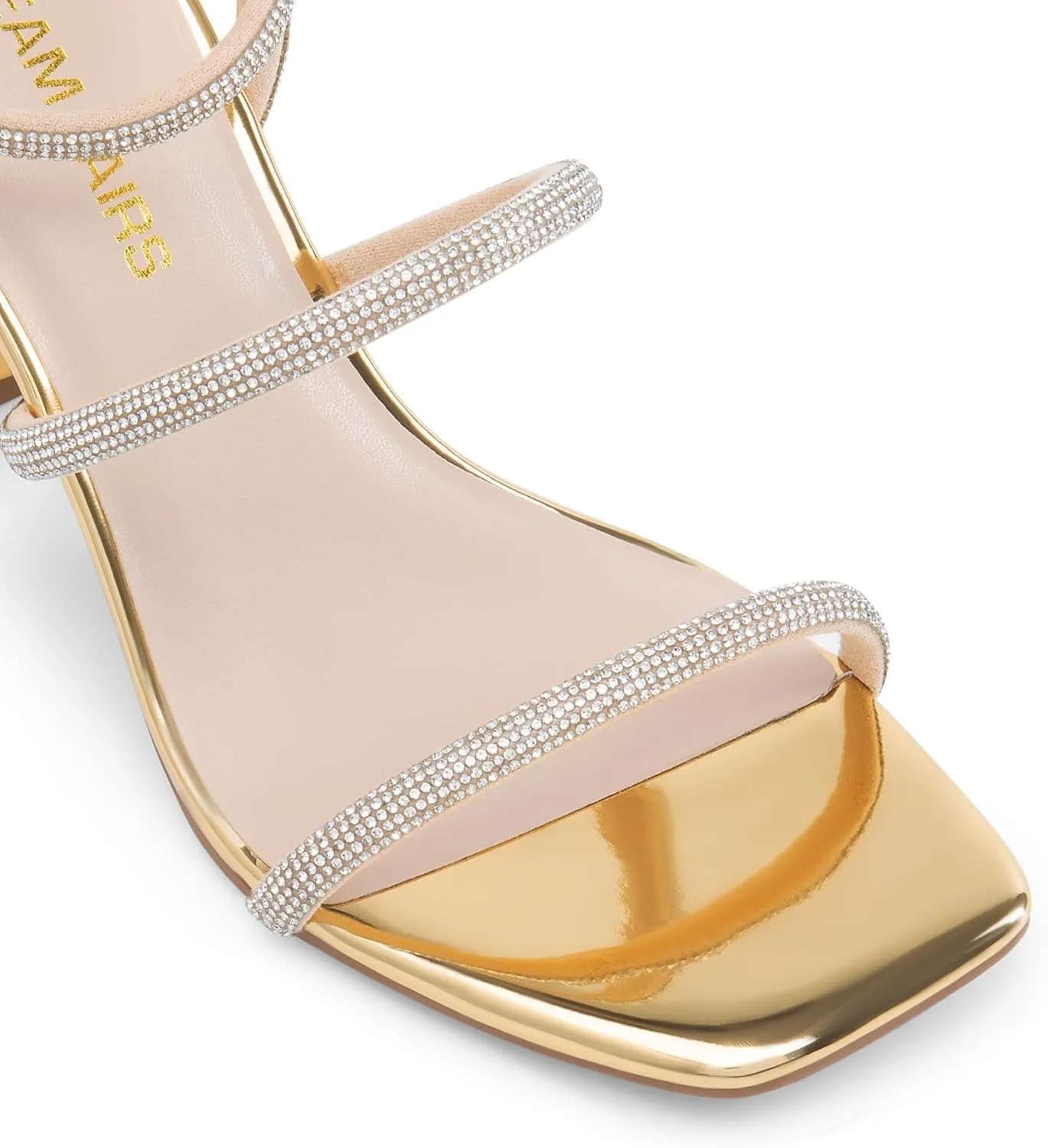 DREAM PAIRS Women Heels Chunky Square Open Toe Strappy Ankle Strap Block High Heeled Sandals for Dressy Wedding Comfortable Shoes