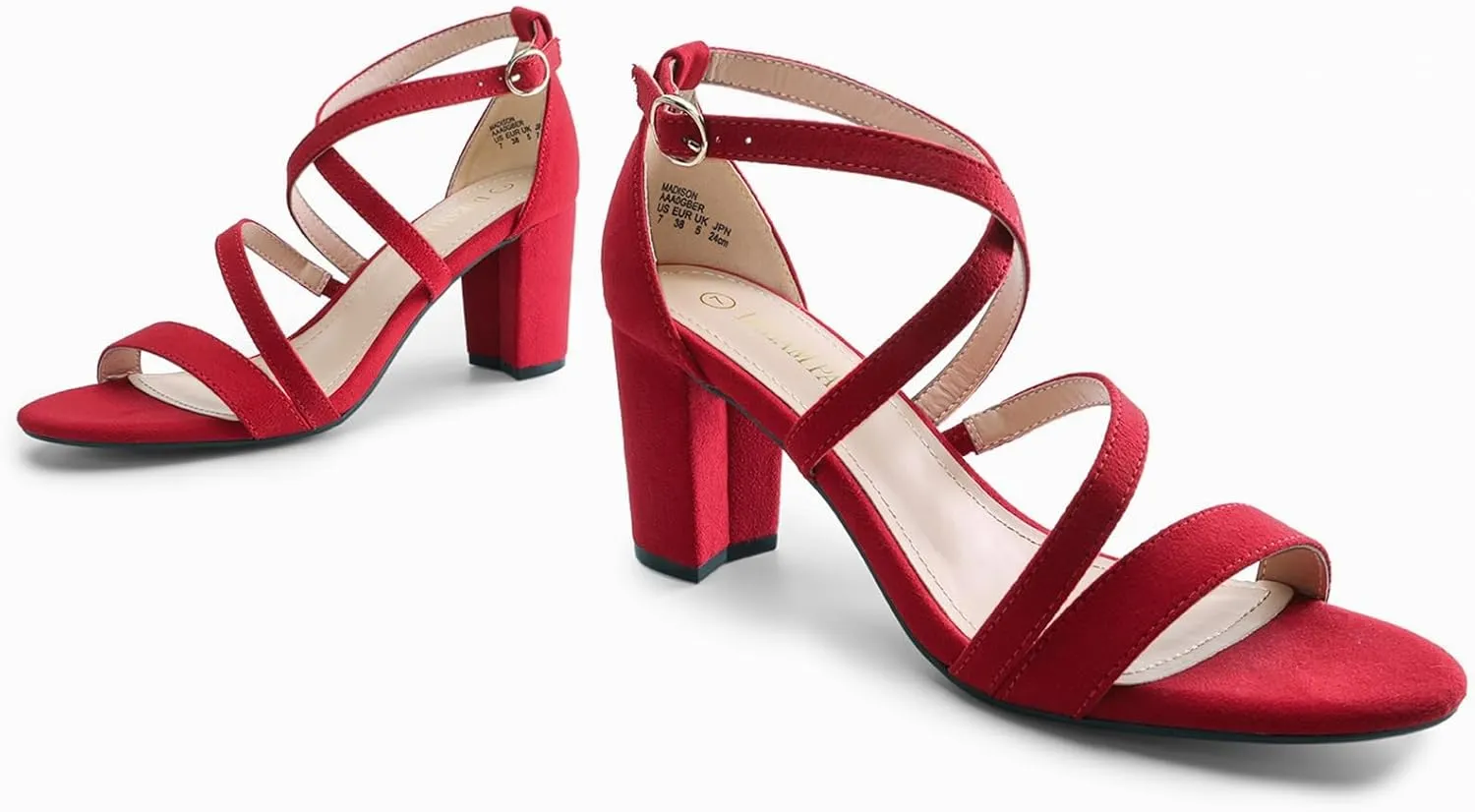 DREAM PAIRS Women’s Ankle Strap Dress Pump Low Chunky Heel Sandals