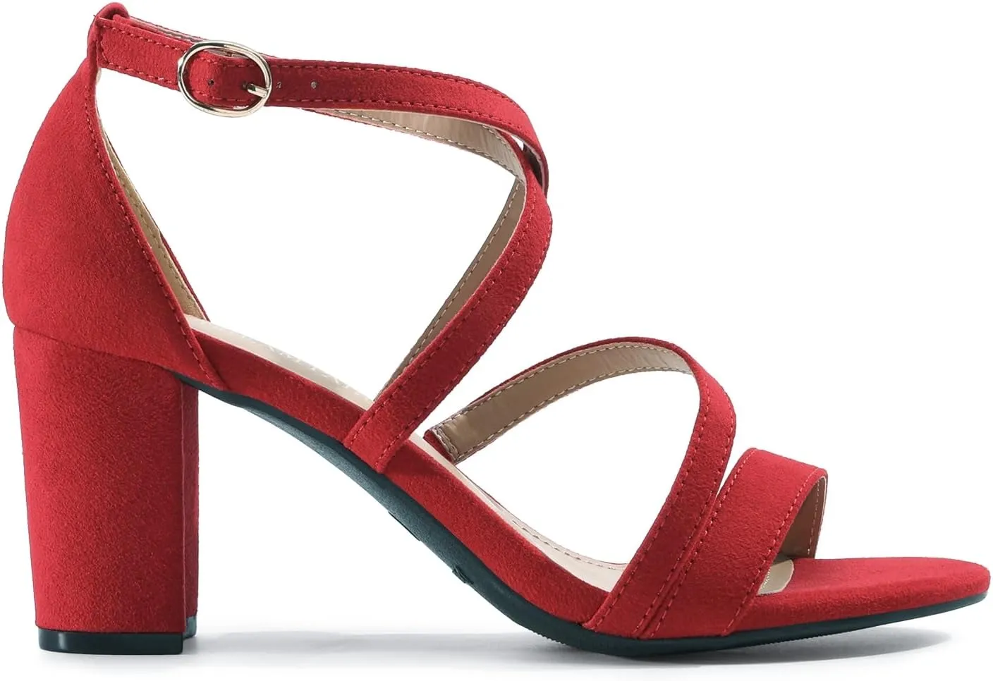 DREAM PAIRS Women’s Ankle Strap Dress Pump Low Chunky Heel Sandals