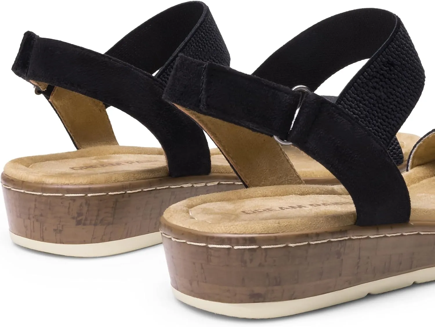 DREAM PAIRS Women's Comfortable Dressy Cork Low Wedge Heels Cute Summer One Band Casual Flat Sandals with Adjustable Ankle Strap