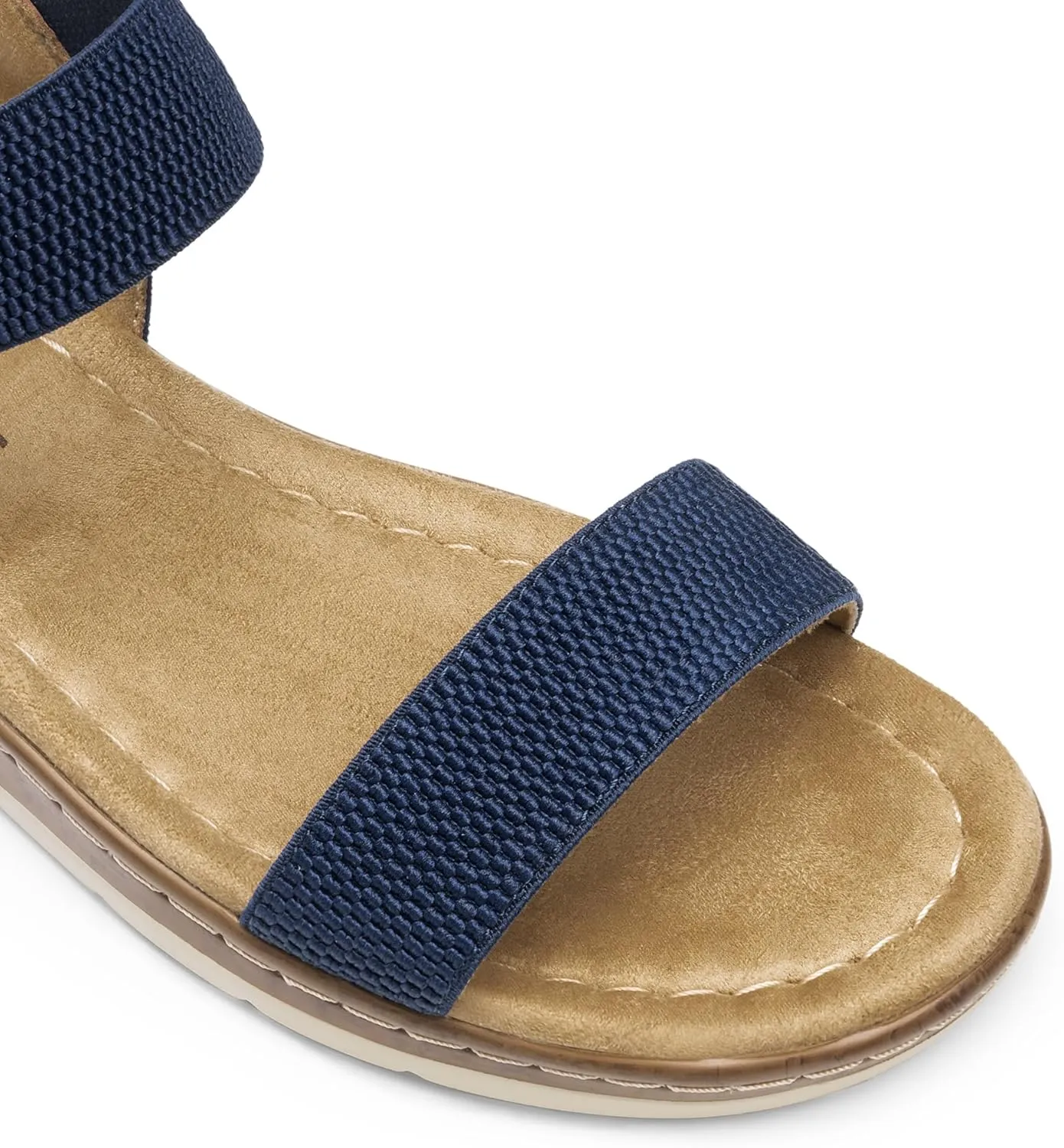 DREAM PAIRS Women's Comfortable Dressy Cork Low Wedge Heels Cute Summer One Band Casual Flat Sandals with Adjustable Ankle Strap
