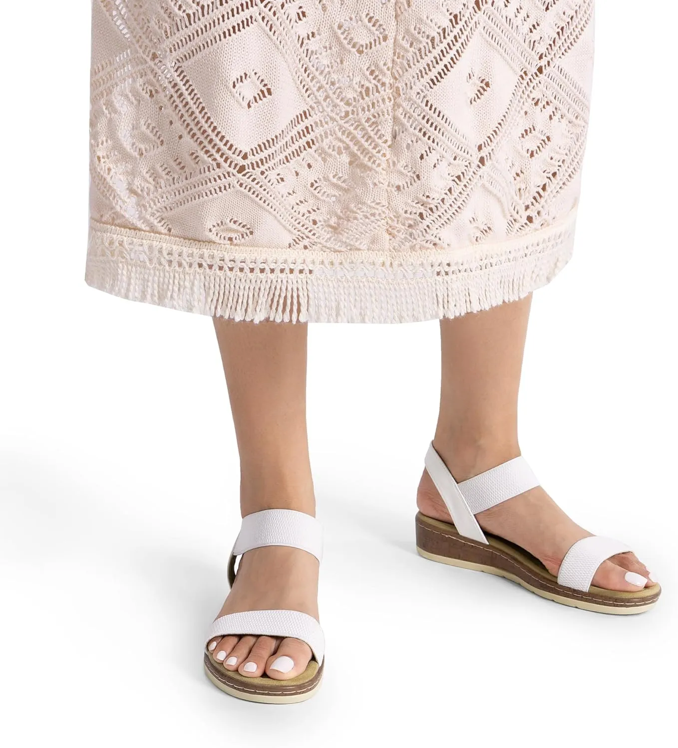 DREAM PAIRS Women's Comfortable Dressy Cork Low Wedge Heels Cute Summer One Band Casual Flat Sandals with Adjustable Ankle Strap