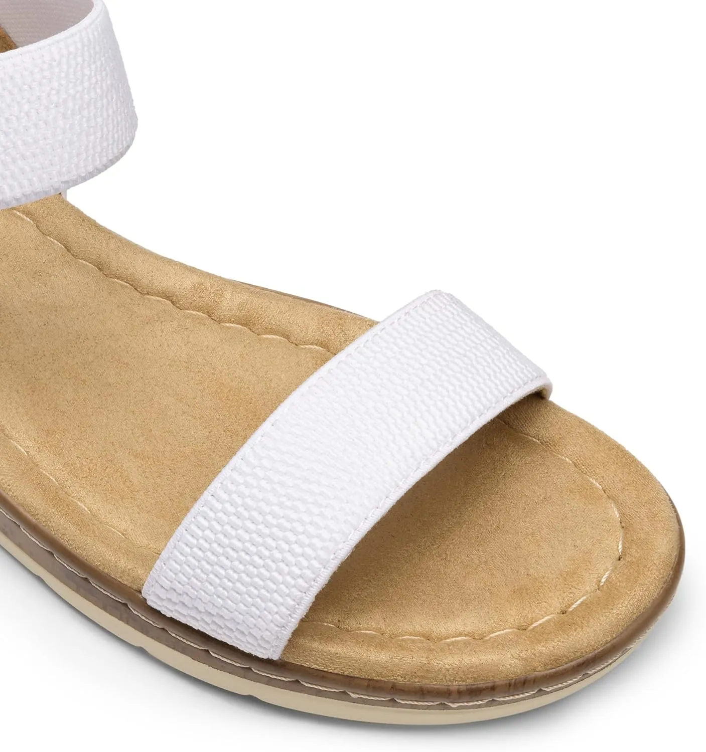 DREAM PAIRS Women's Comfortable Dressy Cork Low Wedge Heels Cute Summer One Band Casual Flat Sandals with Adjustable Ankle Strap
