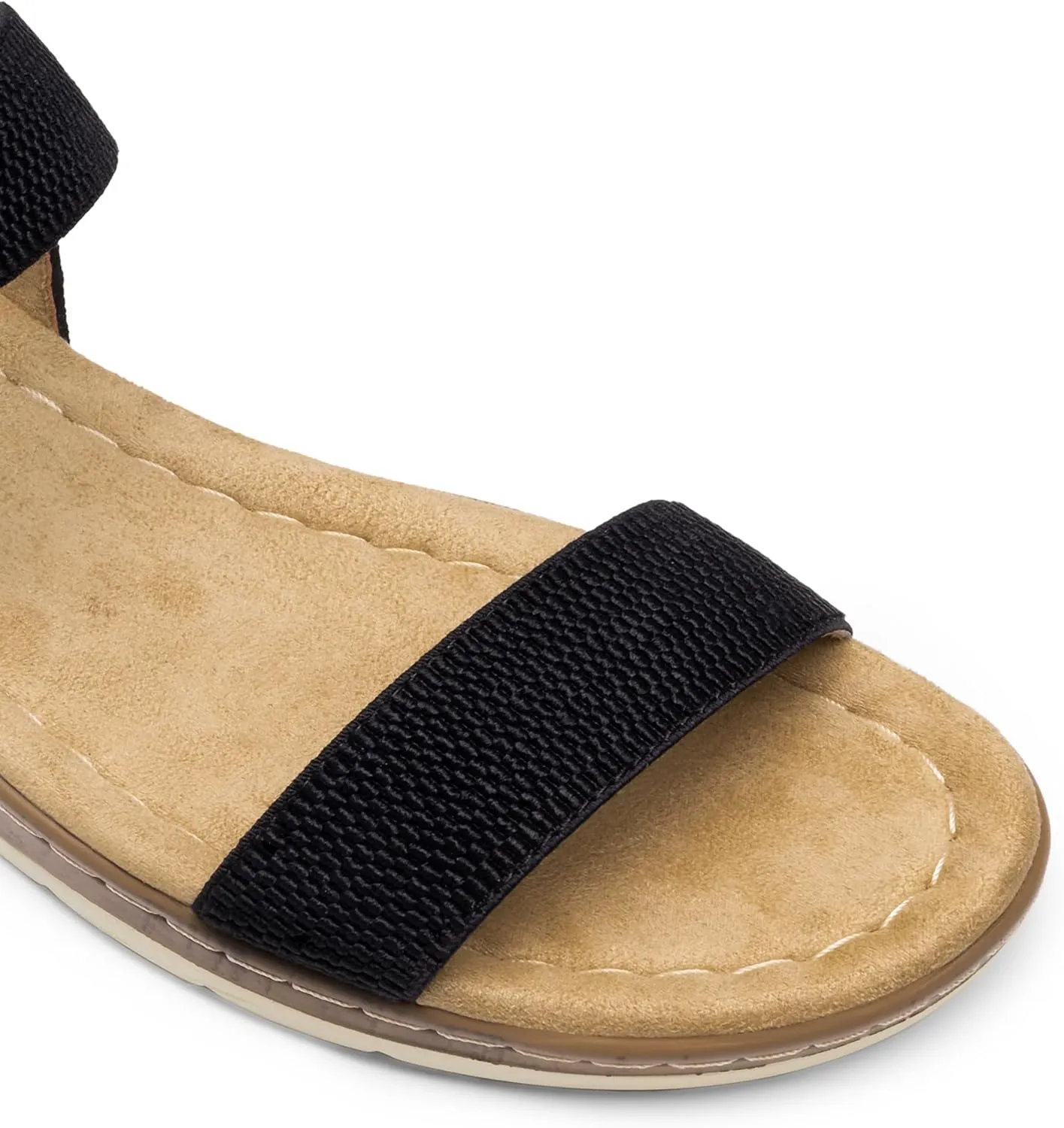 DREAM PAIRS Women's Comfortable Dressy Cork Low Wedge Heels Cute Summer One Band Casual Flat Sandals with Adjustable Ankle Strap