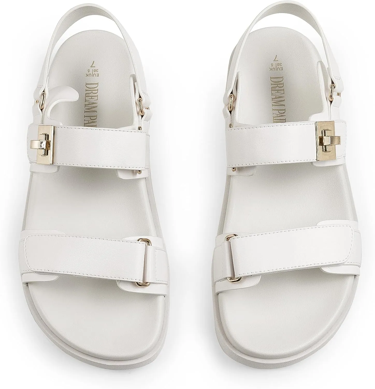 DREAM PAIRS Women's Comfortable Open Toe Flat Sandals Fashion One Band Summer Dessy Sandals
