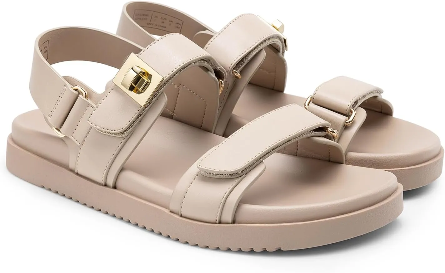DREAM PAIRS Women's Comfortable Open Toe Flat Sandals Fashion One Band Summer Dessy Sandals