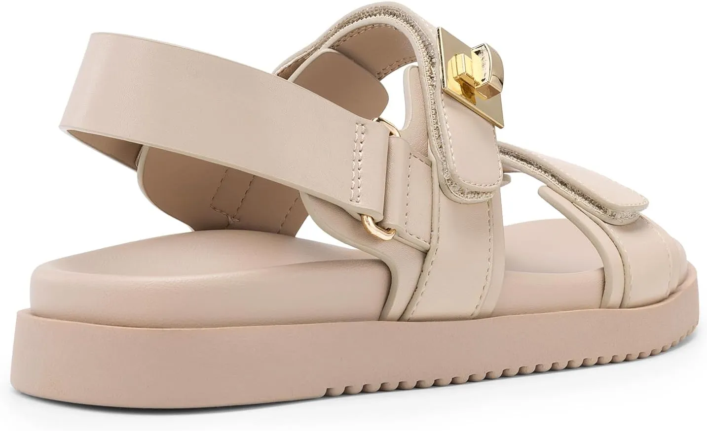 DREAM PAIRS Women's Comfortable Open Toe Flat Sandals Fashion One Band Summer Dessy Sandals