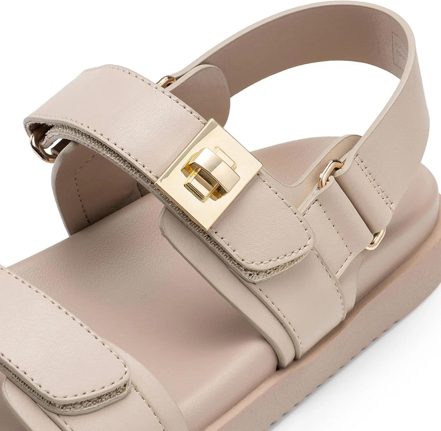 DREAM PAIRS Women's Comfortable Open Toe Flat Sandals Fashion One Band Summer Dessy Sandals