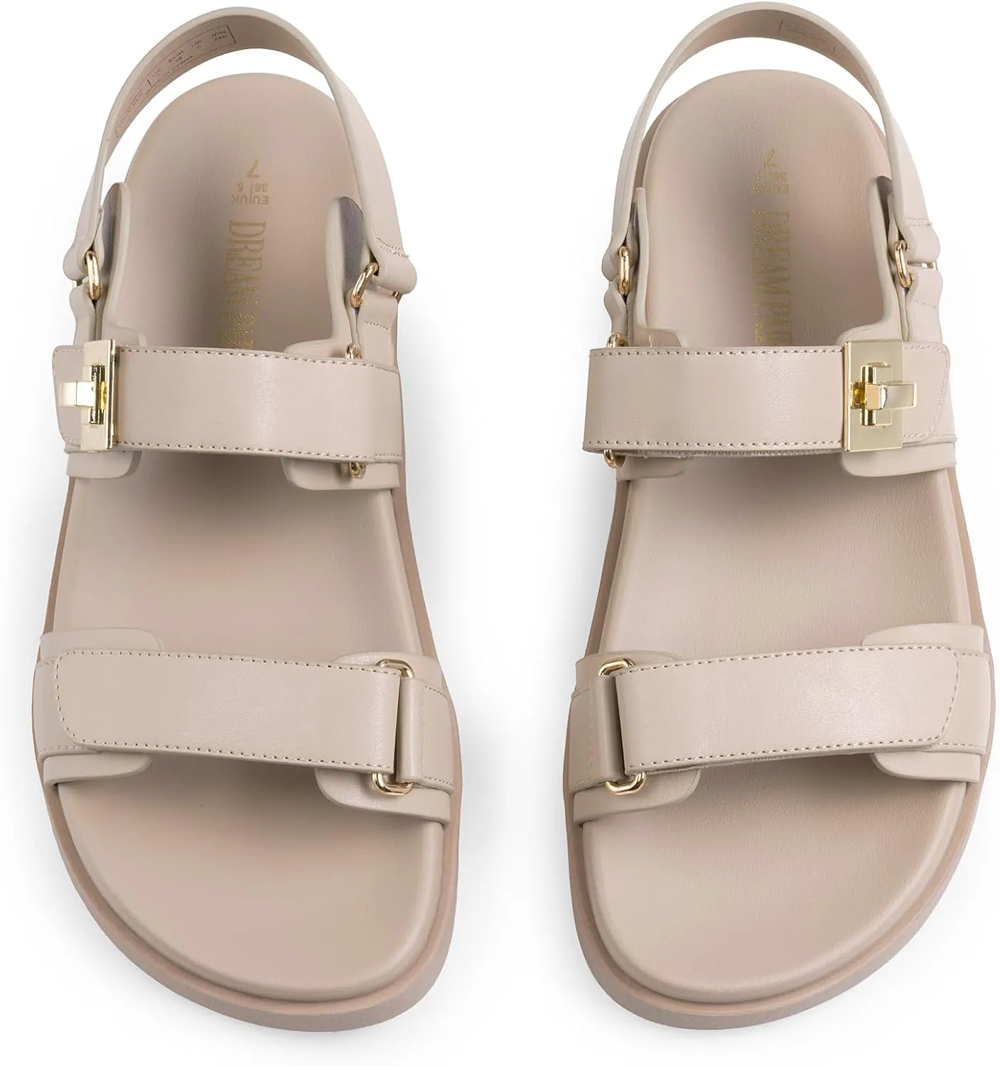DREAM PAIRS Women's Comfortable Open Toe Flat Sandals Fashion One Band Summer Dessy Sandals