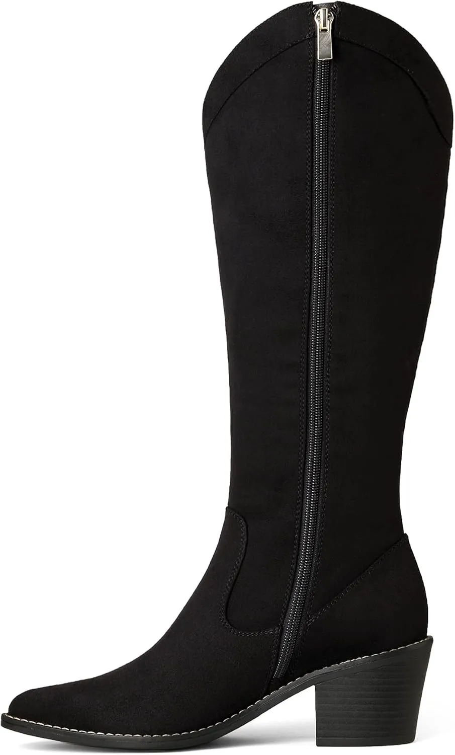 DREAM PAIRS Womens Cowboy Boots, Western Cowgirl Pull On Zipper Chunky Heel Pointed Toe Knee High Boots