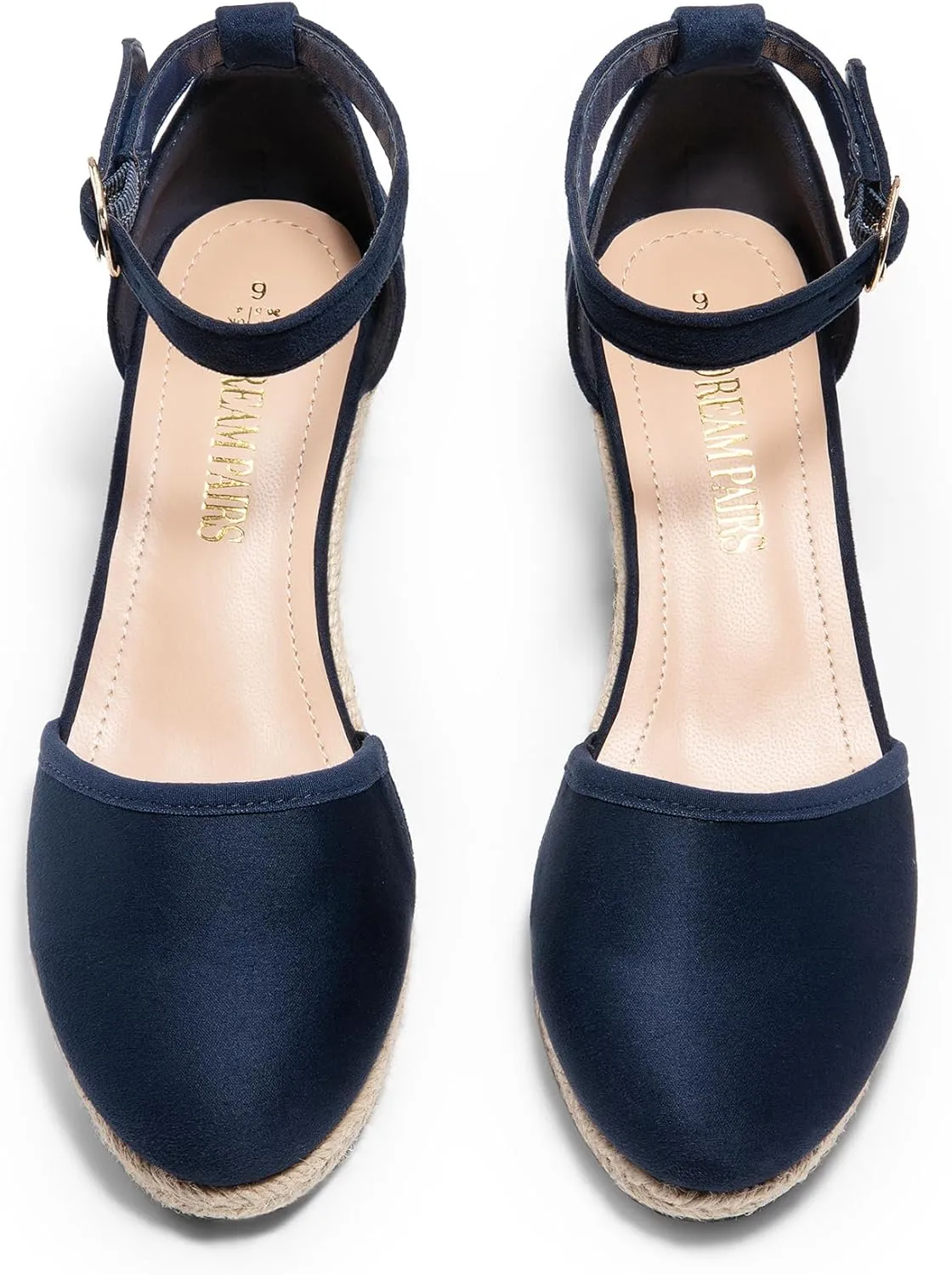 DREAM PAIRS Women's Espadrilles Closed Toe Ankle Strap Dressy Platform Wedge Sandals
