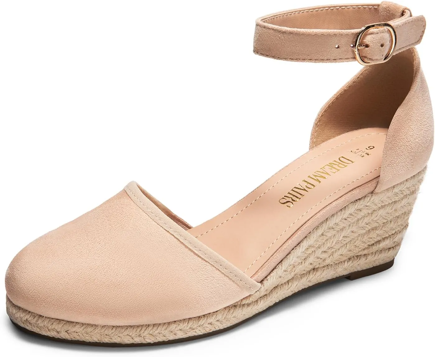 DREAM PAIRS Women's Espadrilles Closed Toe Ankle Strap Dressy Platform Wedge Sandals