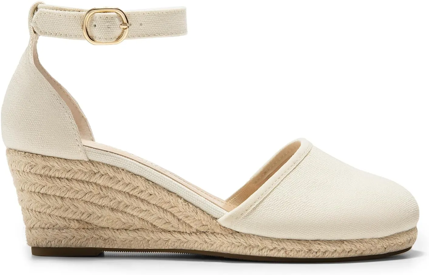 DREAM PAIRS Women's Espadrilles Closed Toe Ankle Strap Dressy Platform Wedge Sandals