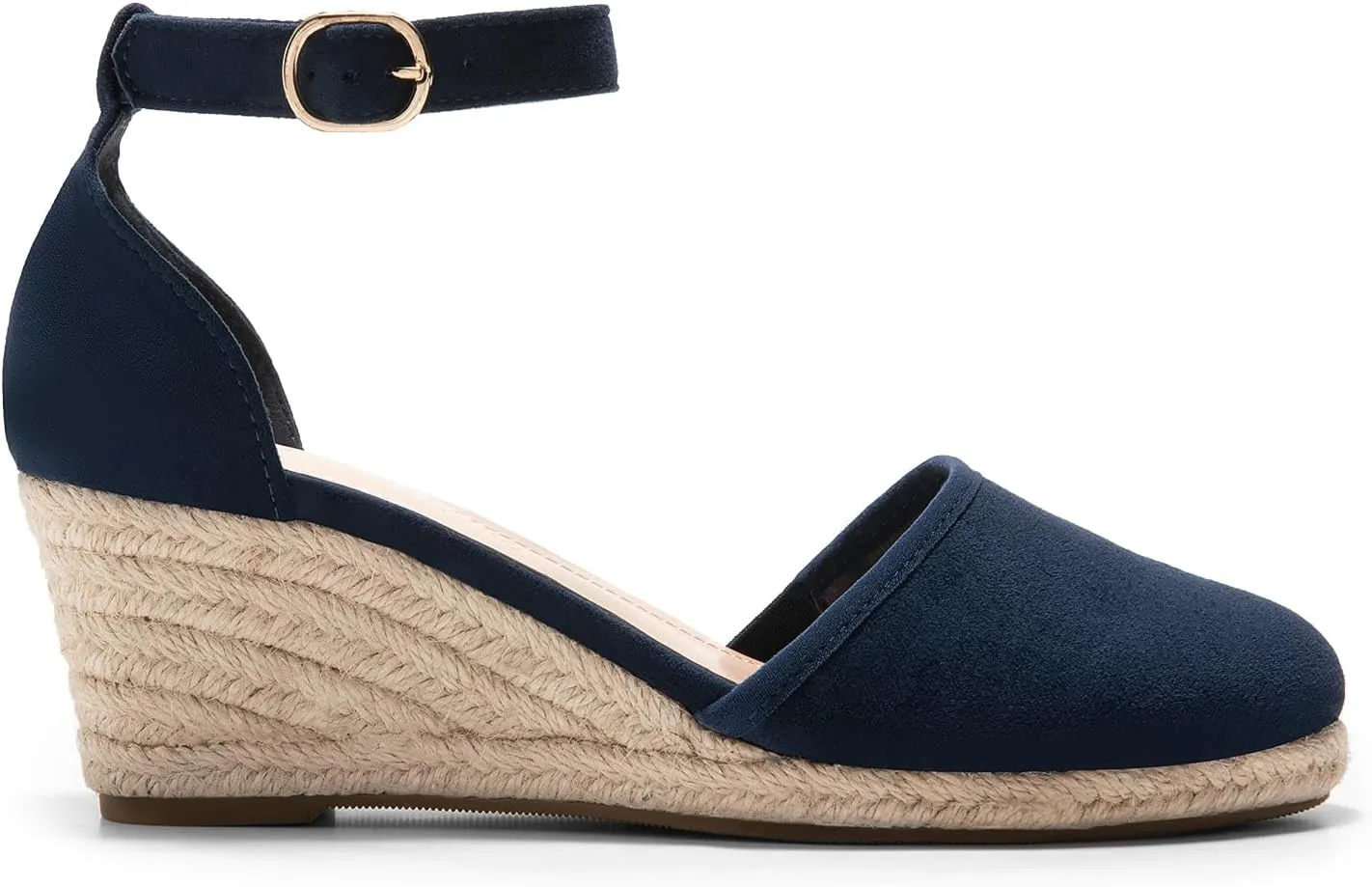 DREAM PAIRS Women's Espadrilles Closed Toe Ankle Strap Dressy Platform Wedge Sandals
