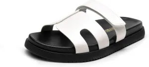 DREAM PAIRS Women's Flat Slide Sandals, Comfortable Slip On Platform Sandals For Women Dressy Summer