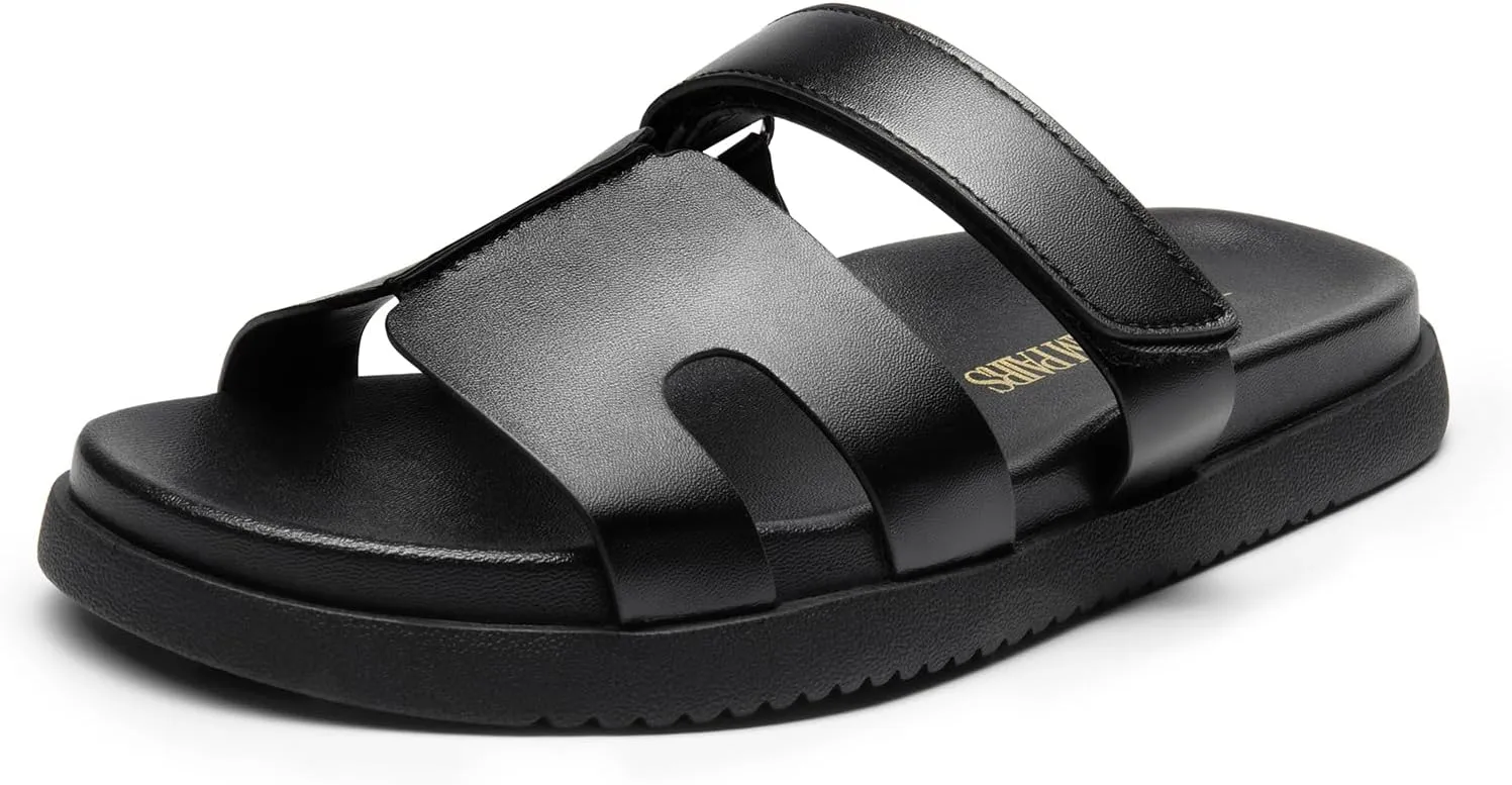 DREAM PAIRS Women's Flat Slide Sandals, Comfortable Slip On Platform Sandals For Women Dressy Summer